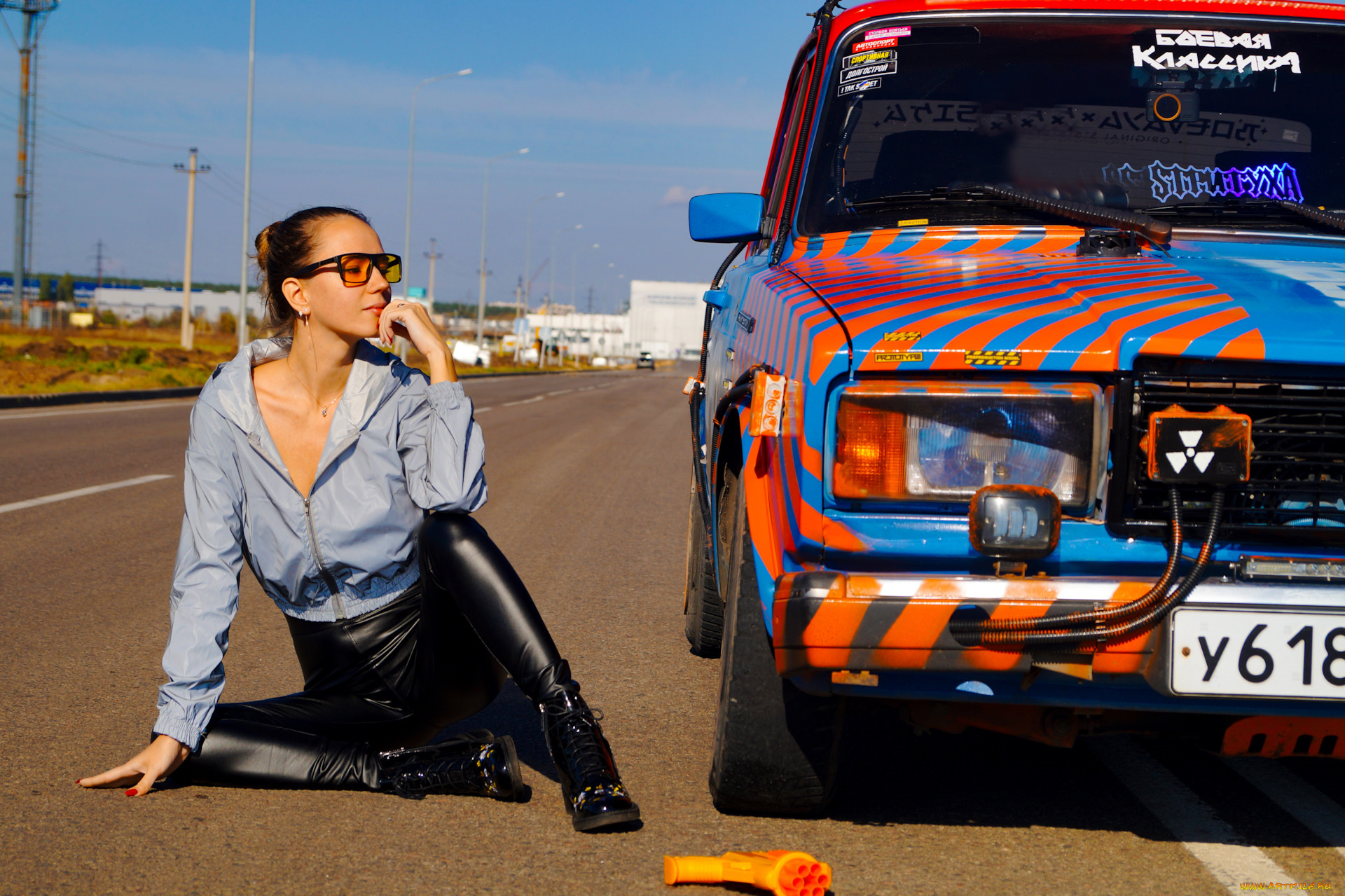 автомобили, -авто, с, девушками, lada, 2107