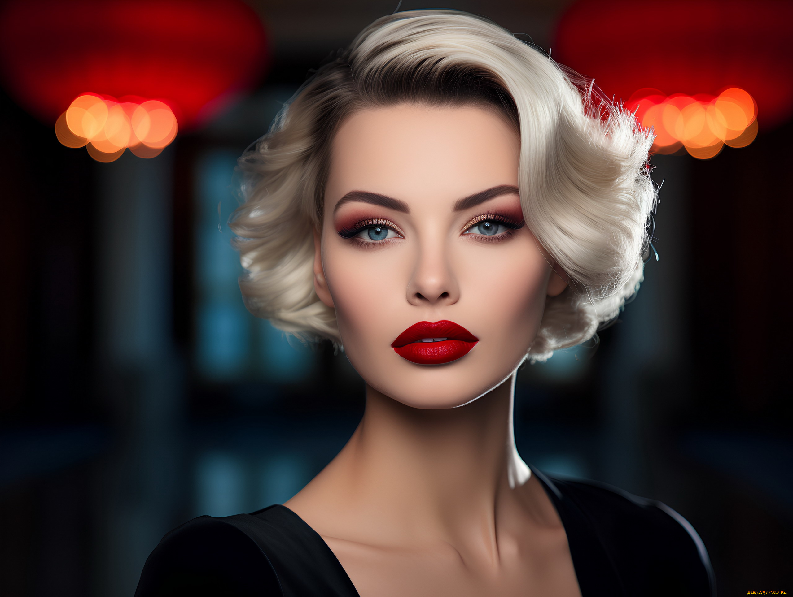 девушки, -, лица, , портреты, модель, портрет, блондинка