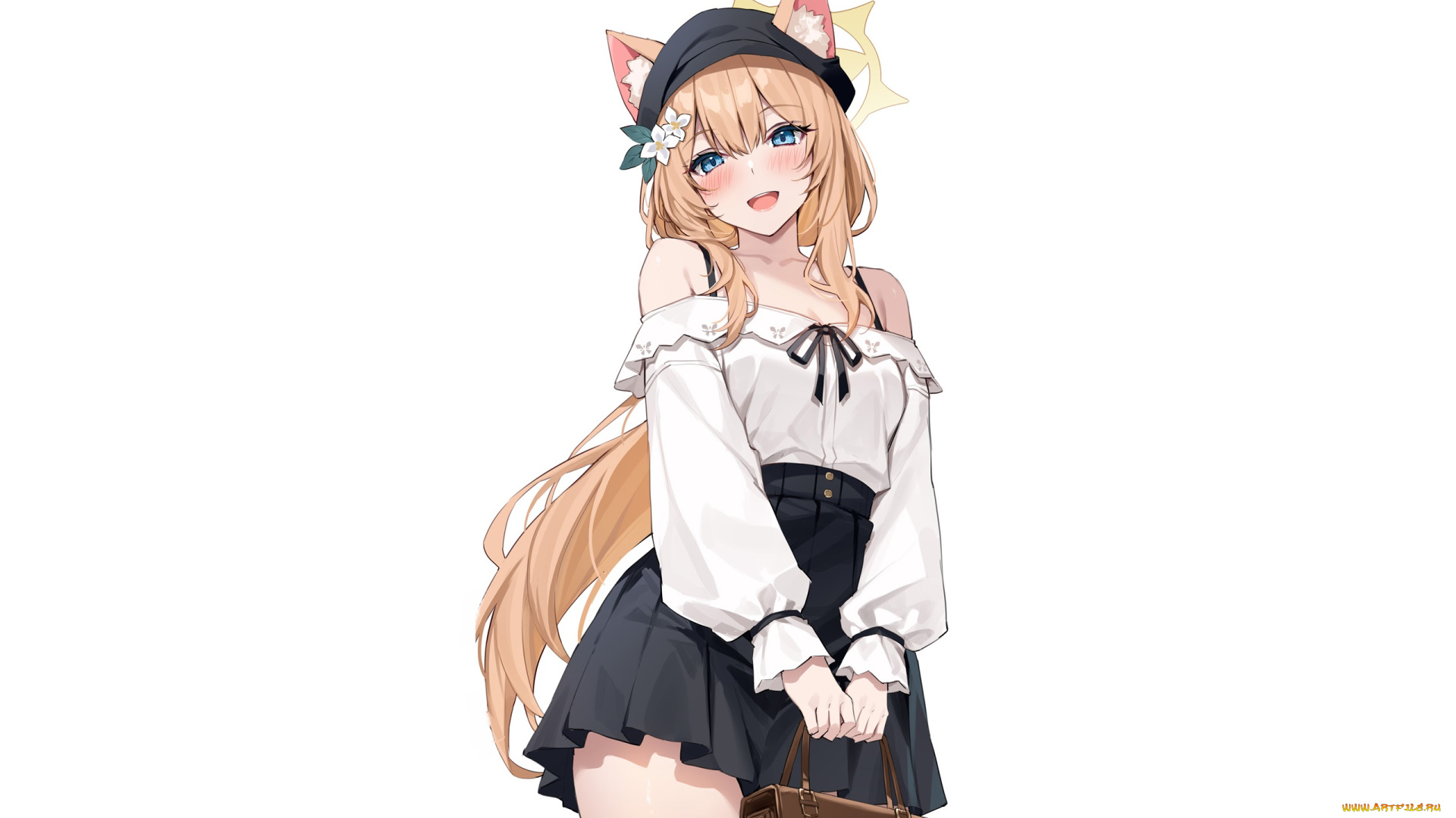 аниме, blue, archive, девушка