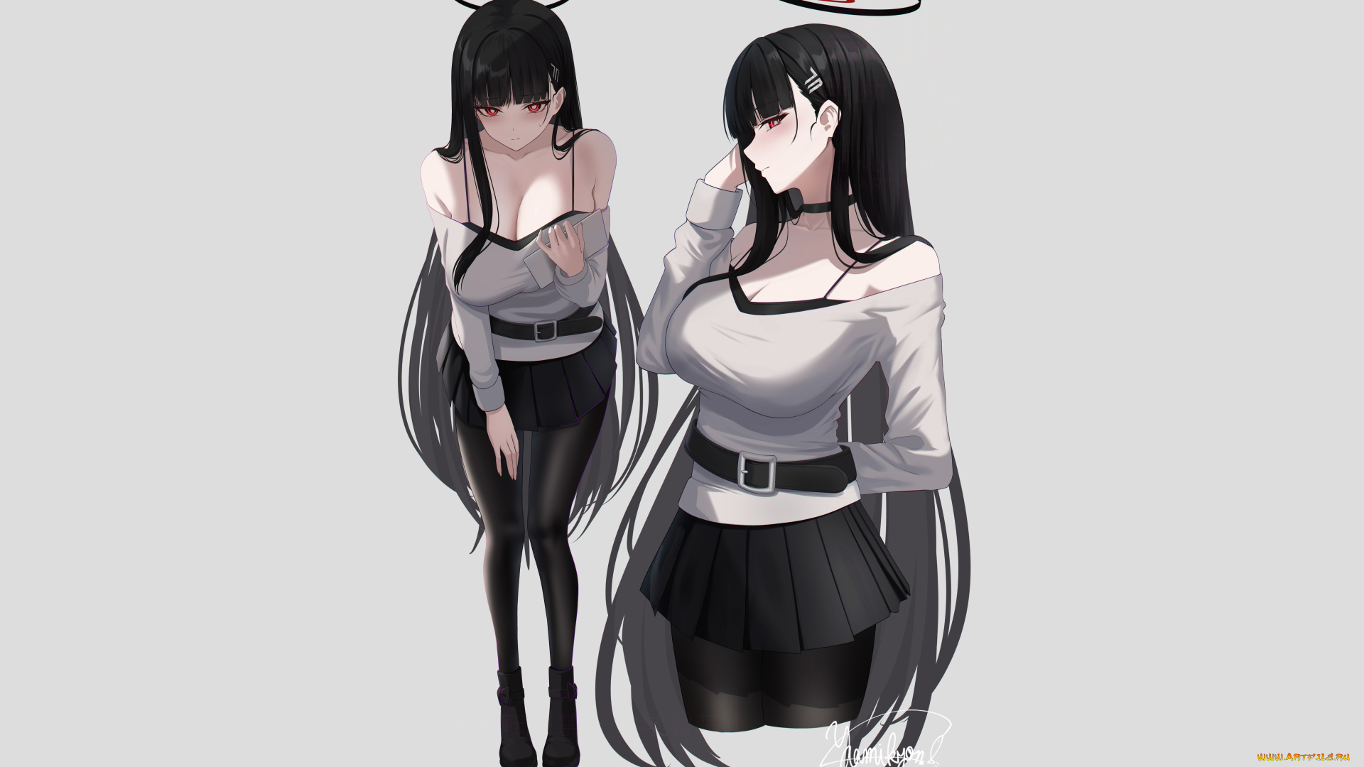 аниме, blue, archive, девушка