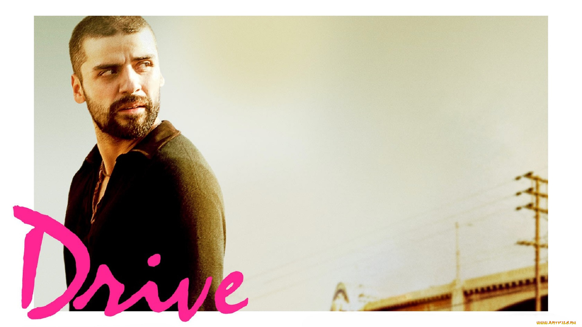 кино, фильмы, drive, мужчина, борода, рубашка, город, провода