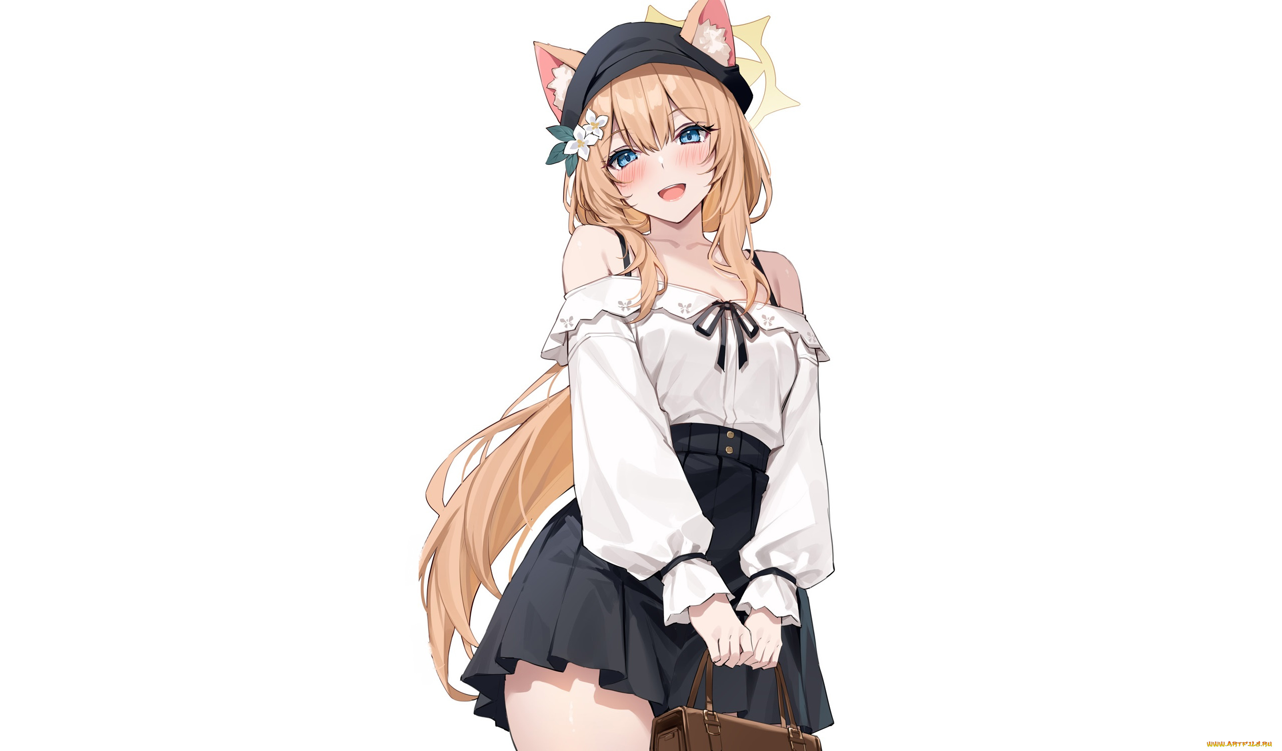 аниме, blue, archive, девушка