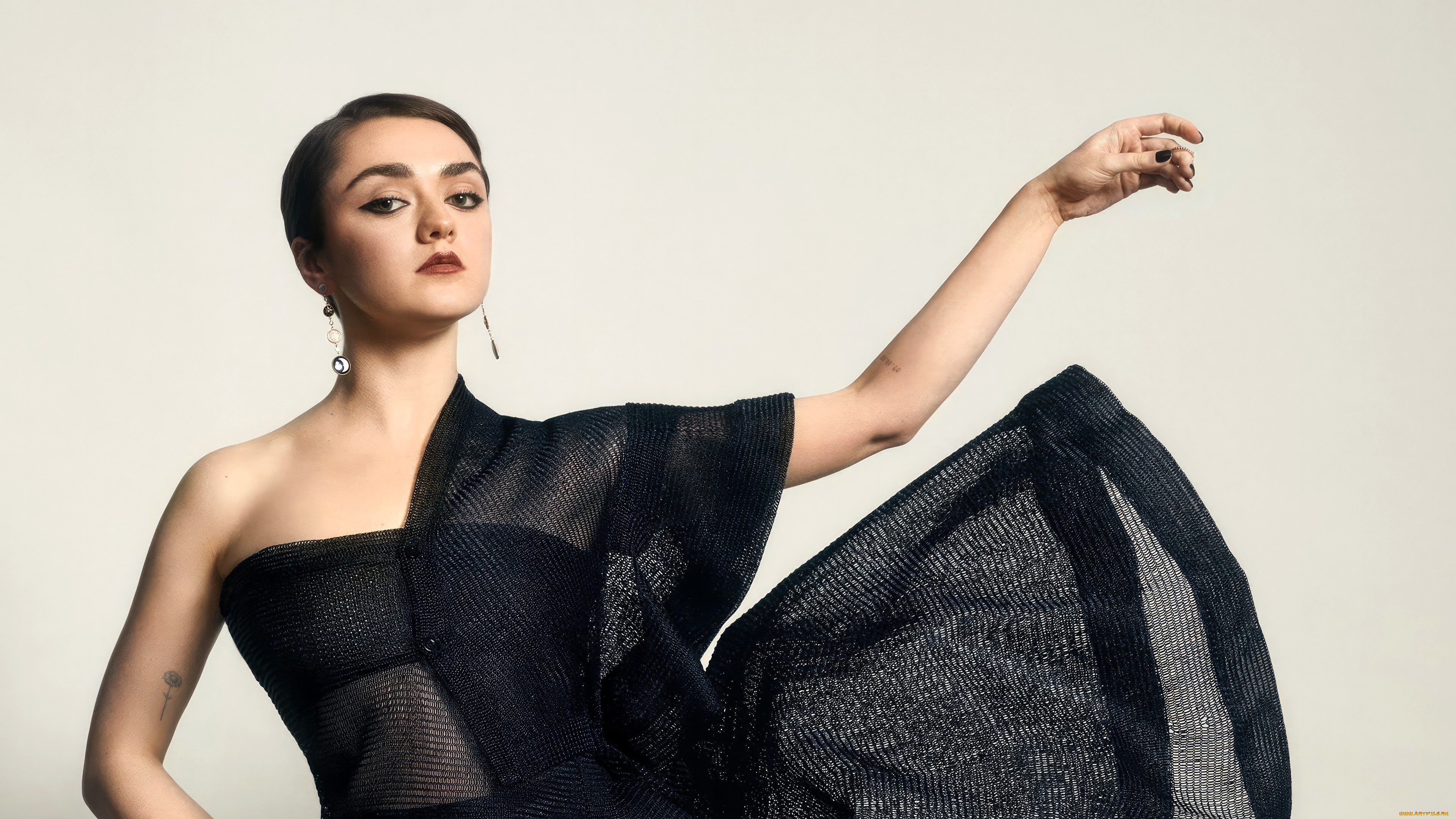 девушки, maisie, williams, актриса, шатенка, платье