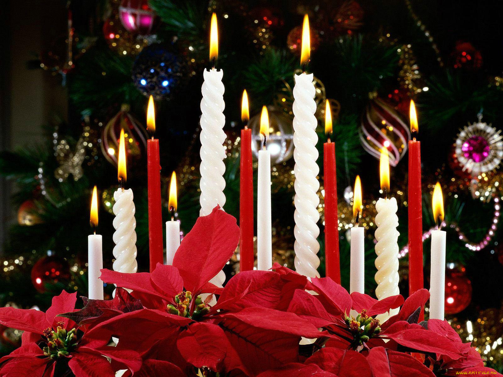 праздничные, новогодние, свечи