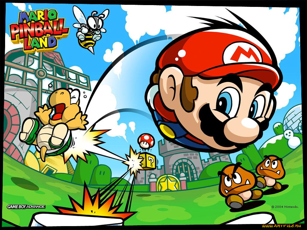 mario, pinball, land, видео, игры