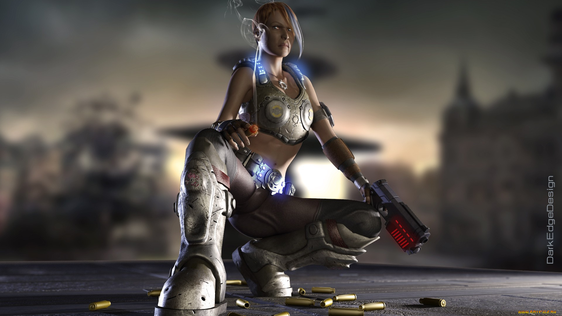 3д, графика, fantasy, фантазия, девушка, гильзы
