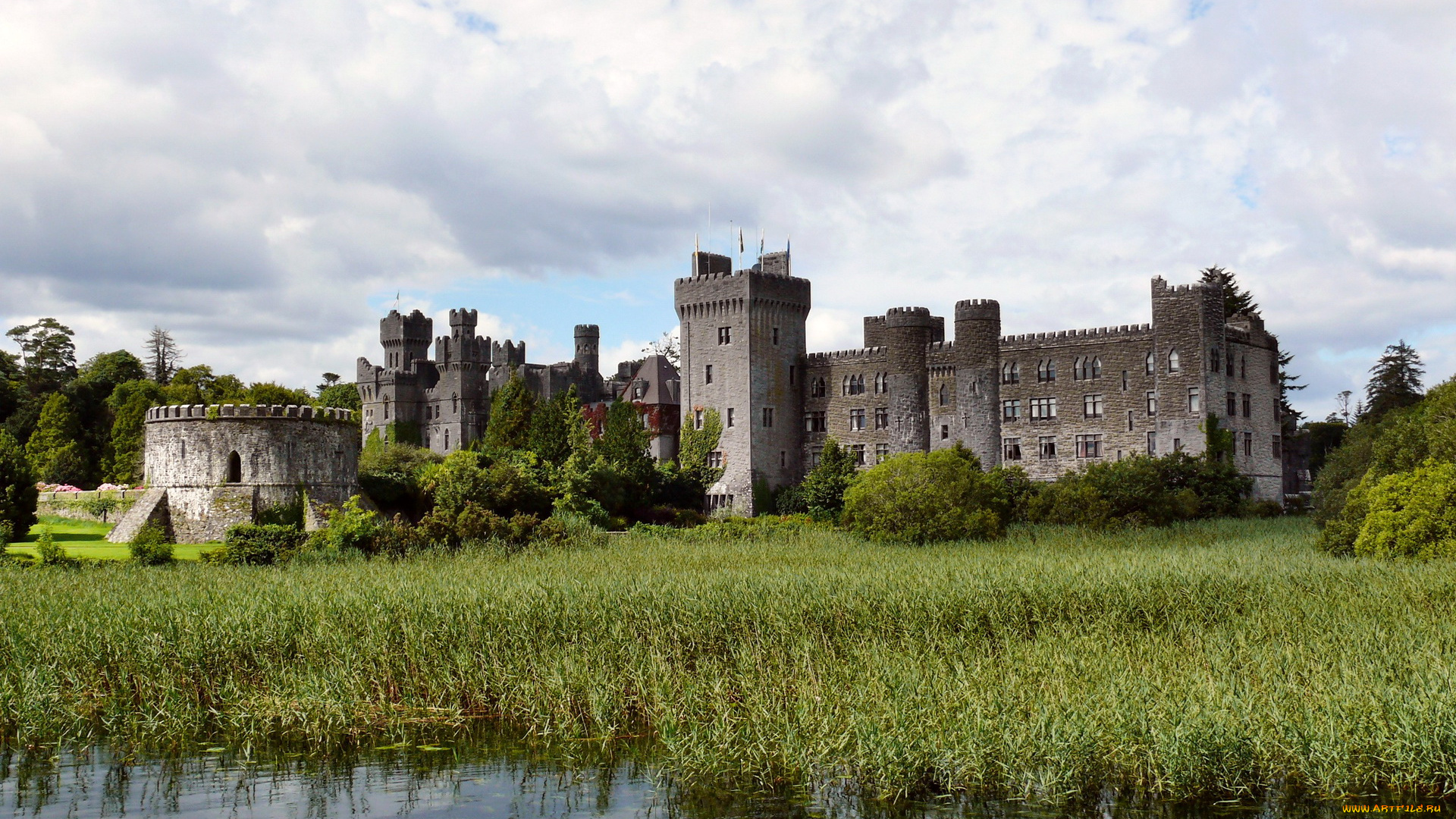 аshford, castle, ireland, города, дворцы, замки, крепости, вода, стены, башни
