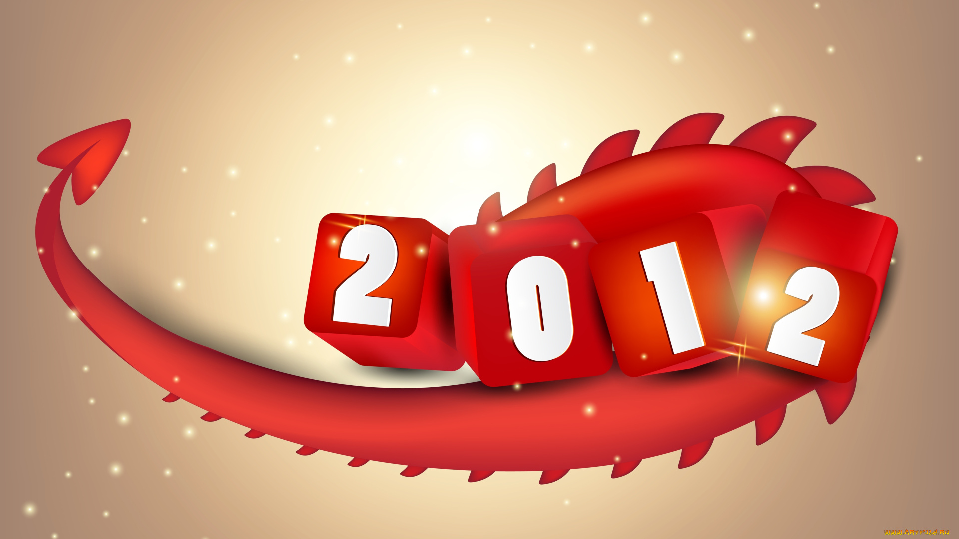 праздничные, векторная, графика, новый, год, дракон