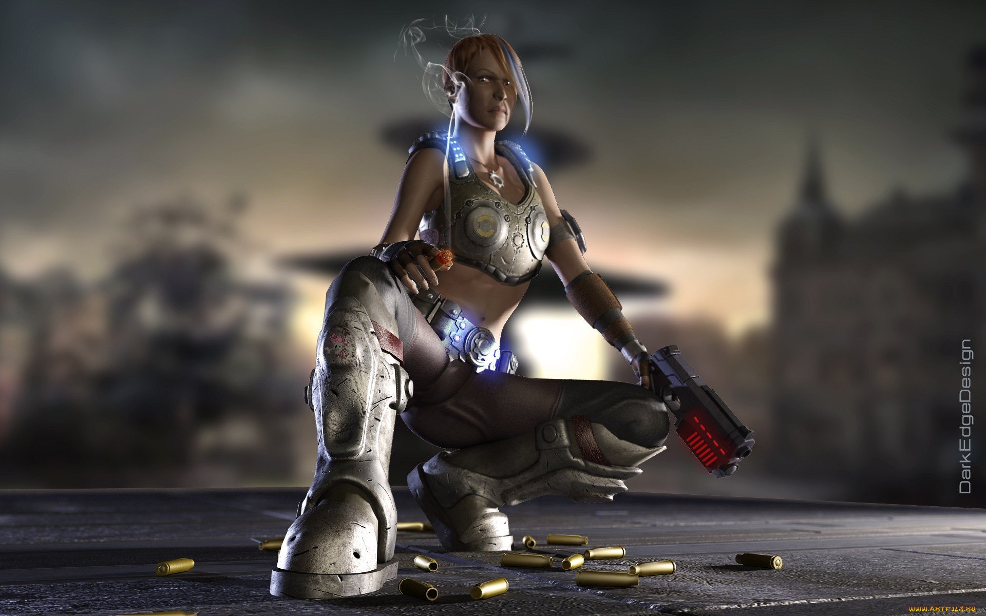 3д, графика, fantasy, фантазия, девушка, гильзы