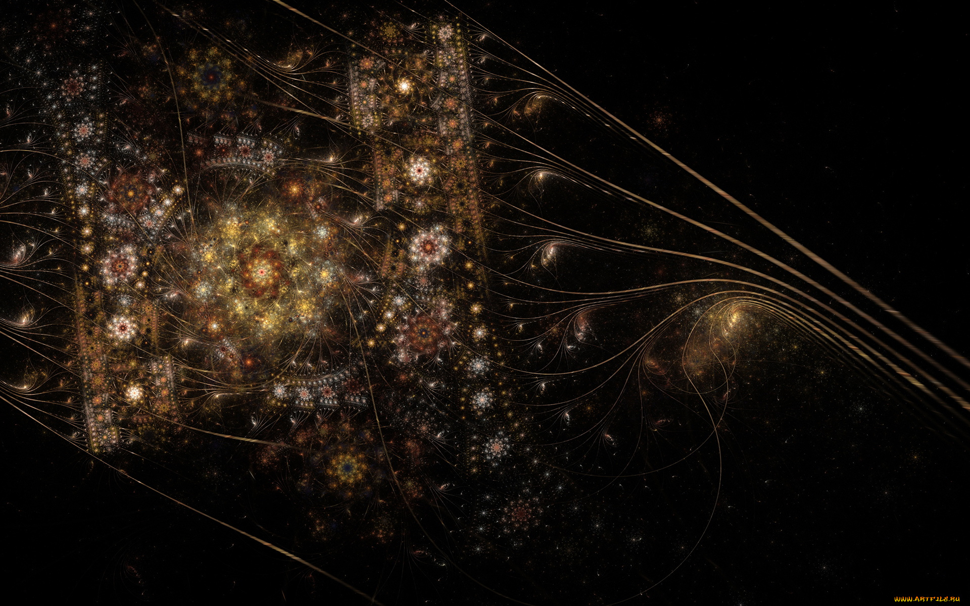 3д, графика, fractal, фракталы, фон, тёмный, узор, абстракция