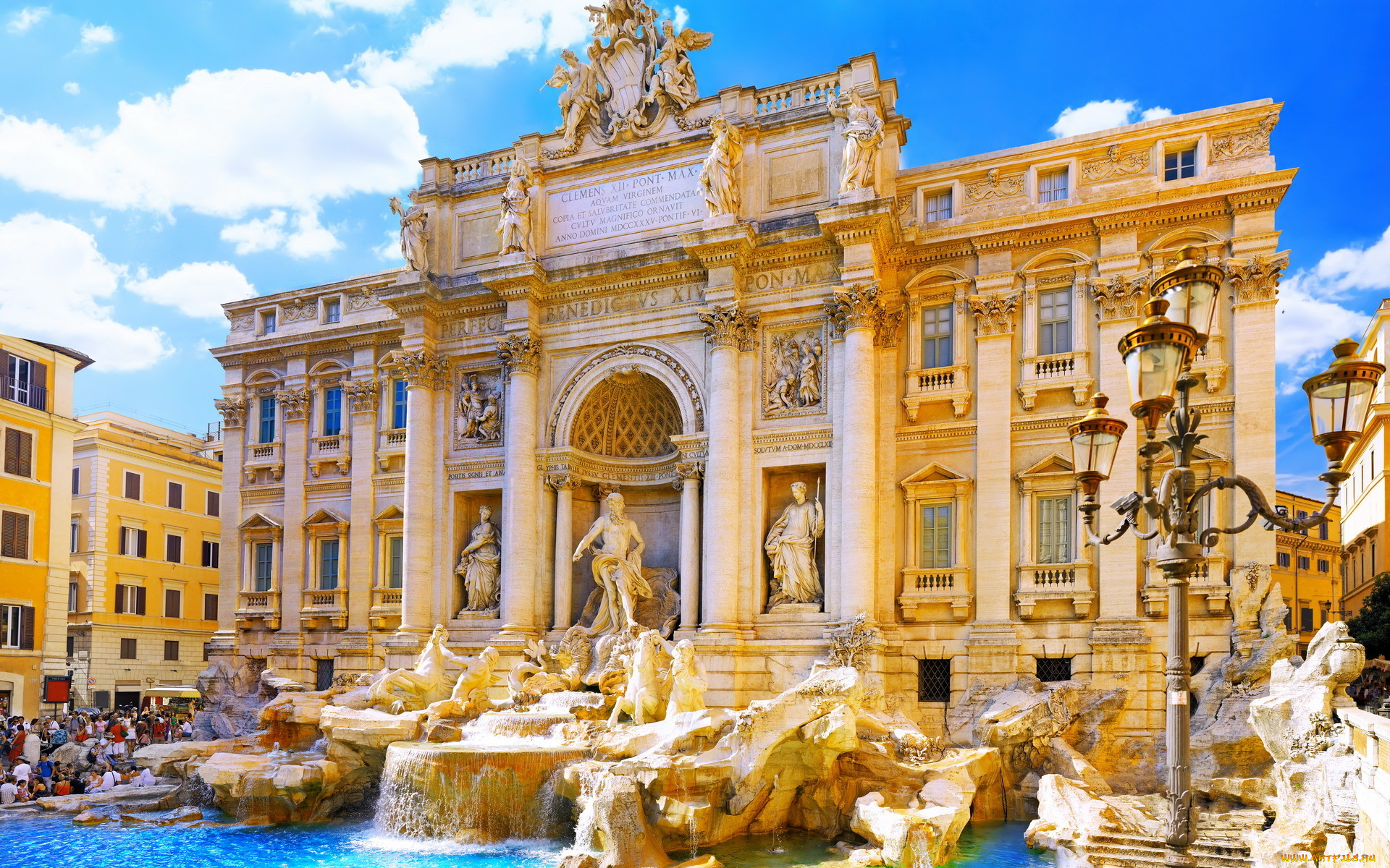la, fontana, di, trevi, rome, italy, города, рим, ватикан, италия