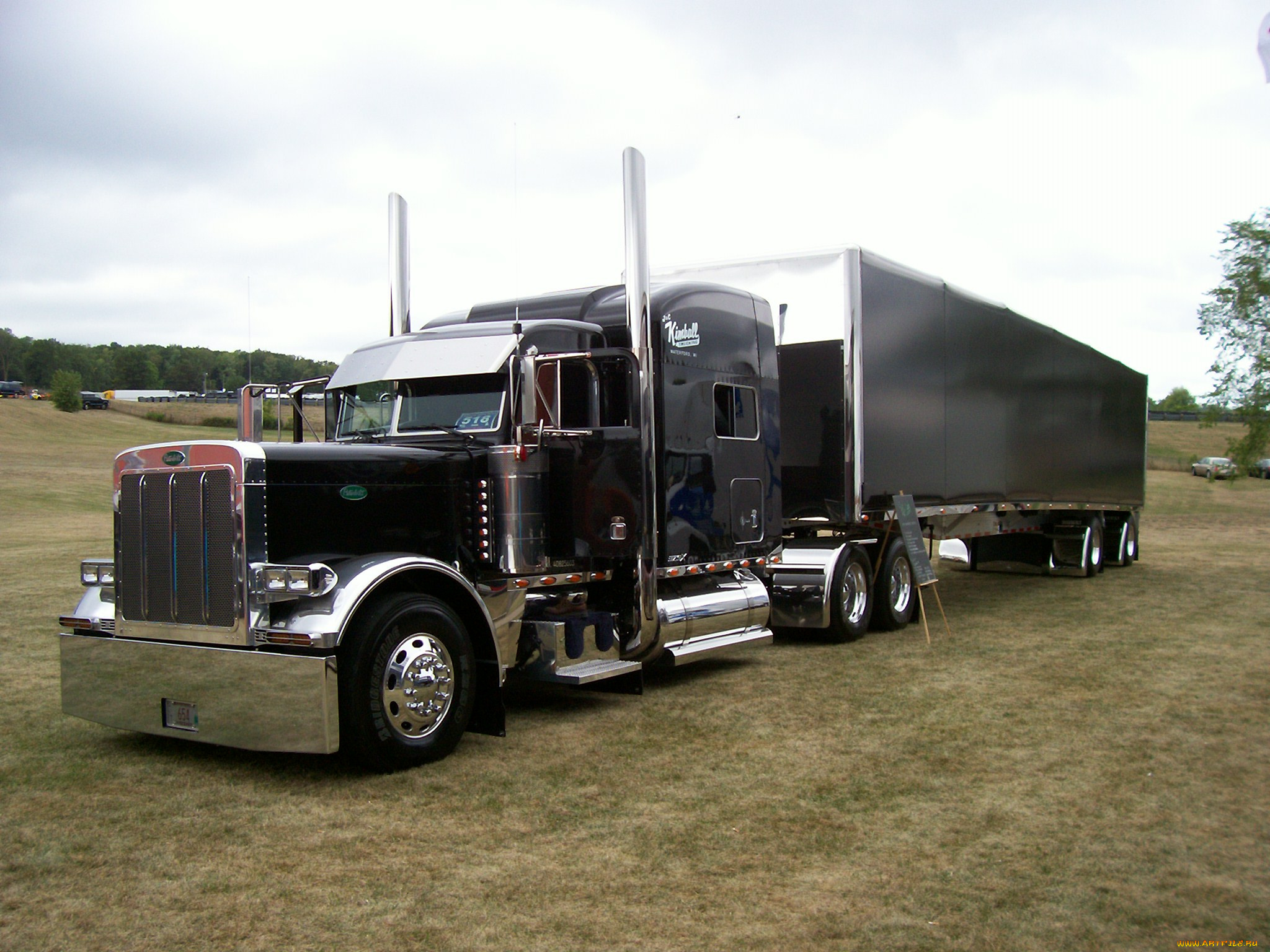 автомобили, peterbilt, грузовик, черный