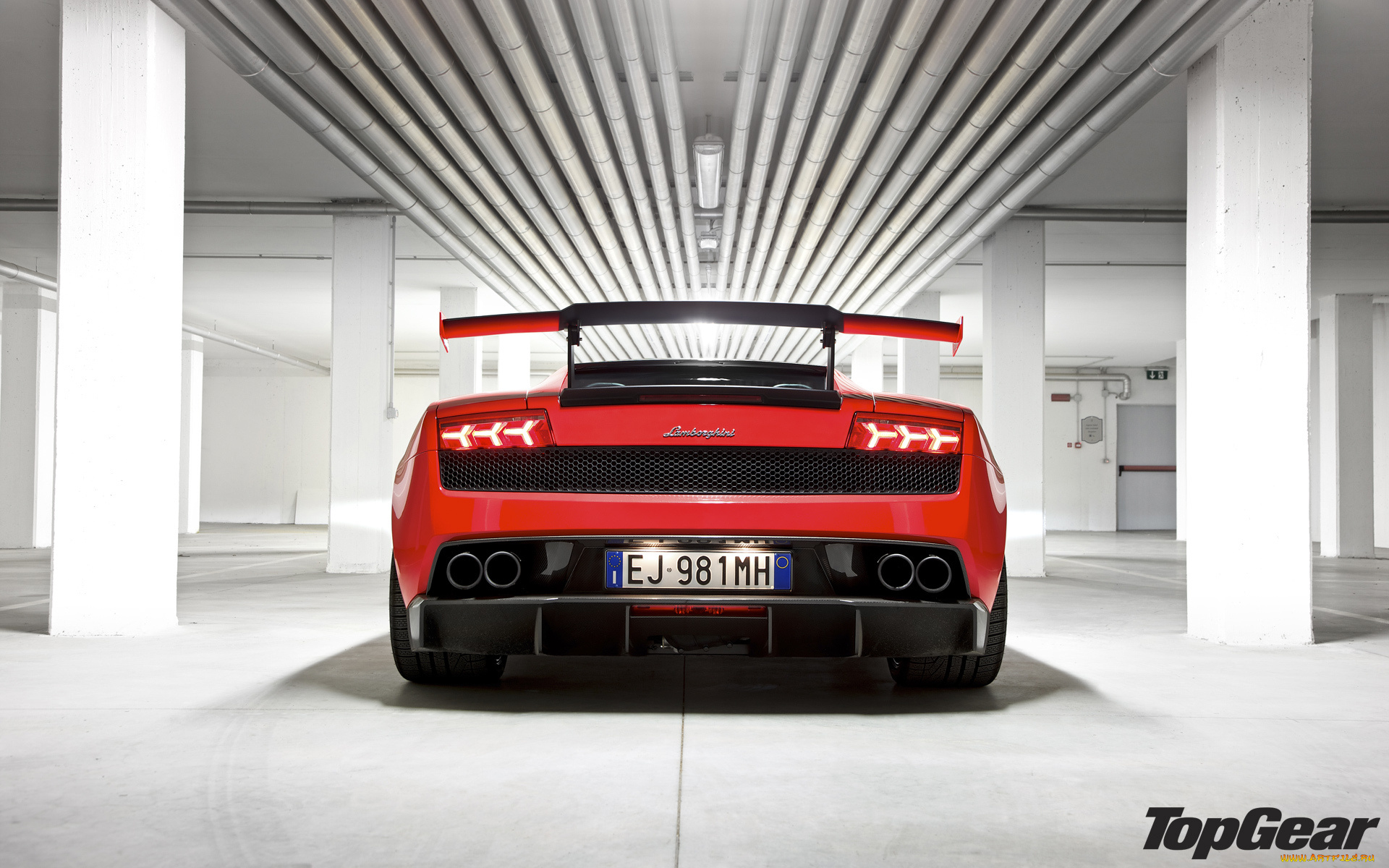 автомобили, lamborghini, стоянка, красный