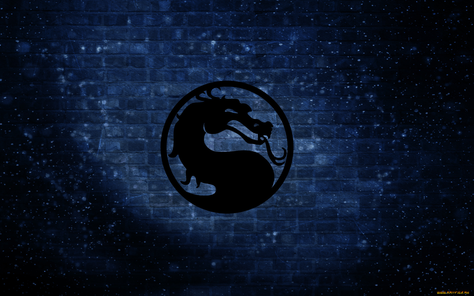 mortal, kombat, 3д, графика, textures, текстуры, текстура, дракон, лого, синий, стена