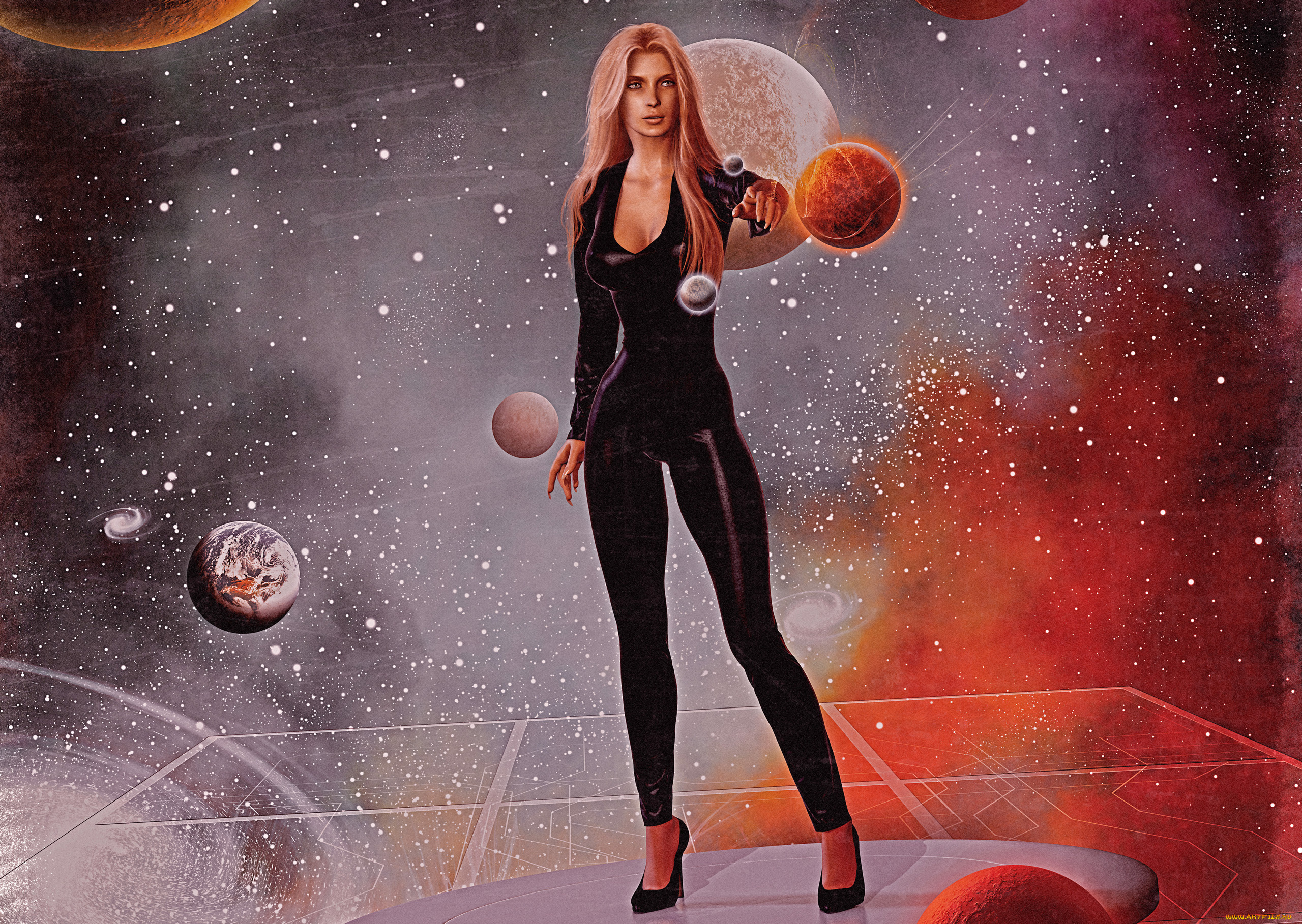 фэнтези, девушки, планета