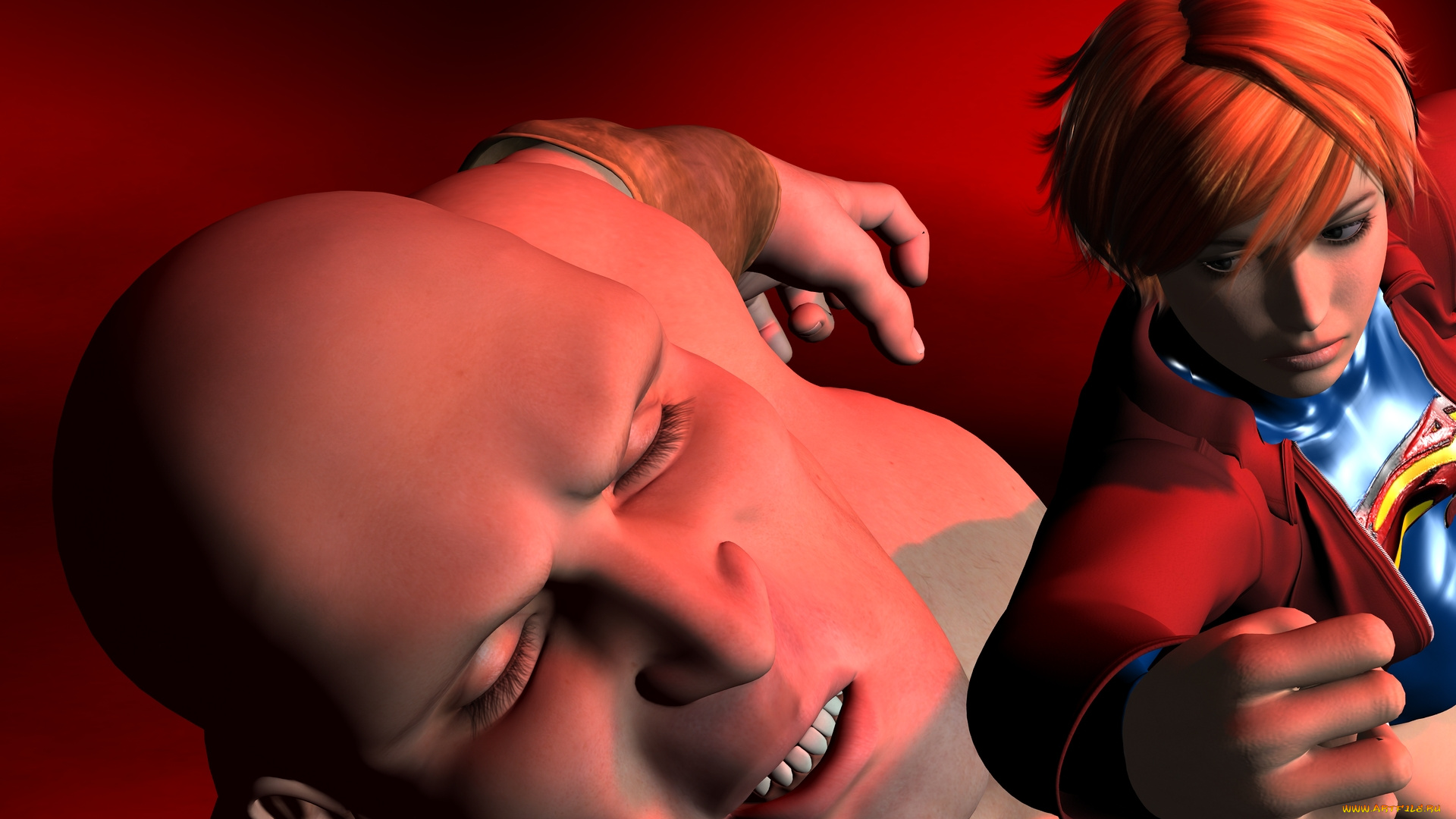 3д, графика, fantasy, , фантазия, девушка, великан