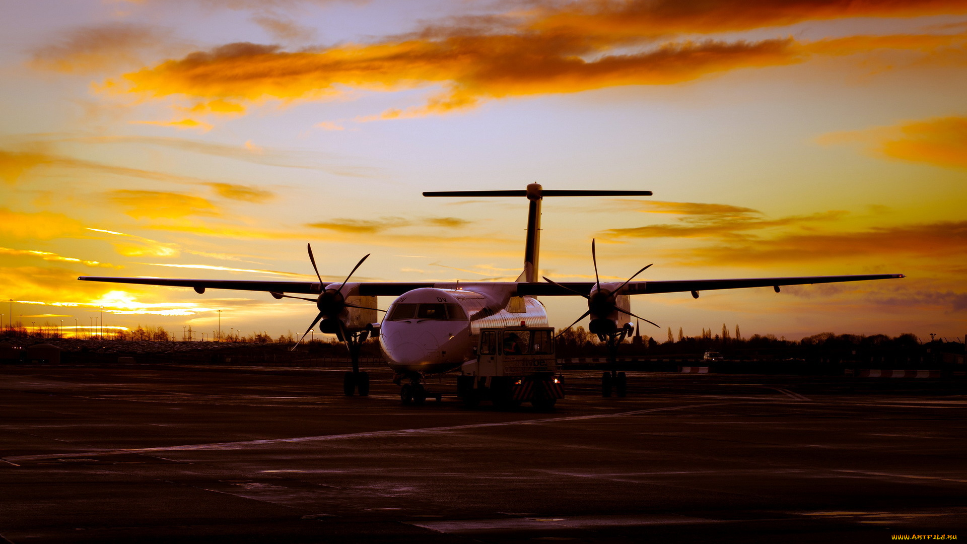 авиация, авиационный, пейзаж, креатив, закат