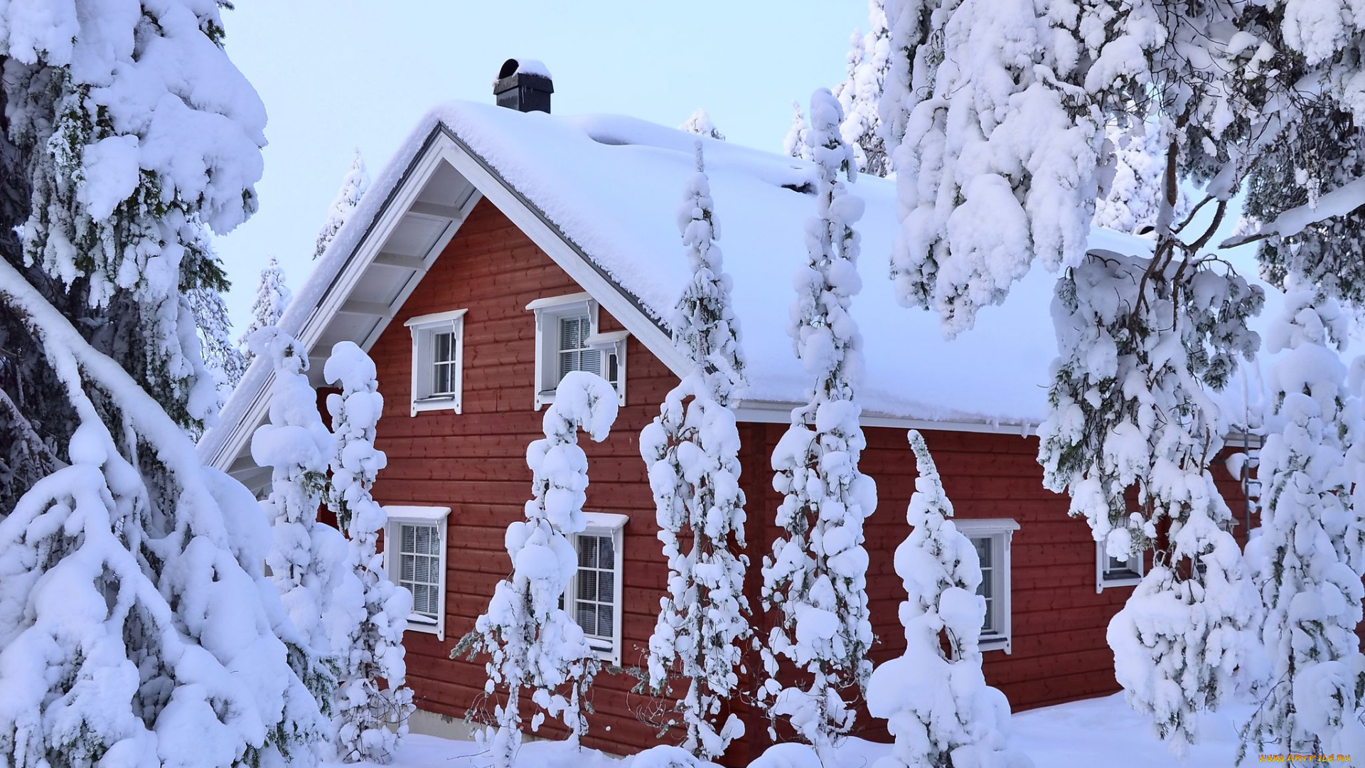 города, -, здания, , дома, деревья, снег, зима, финляндия