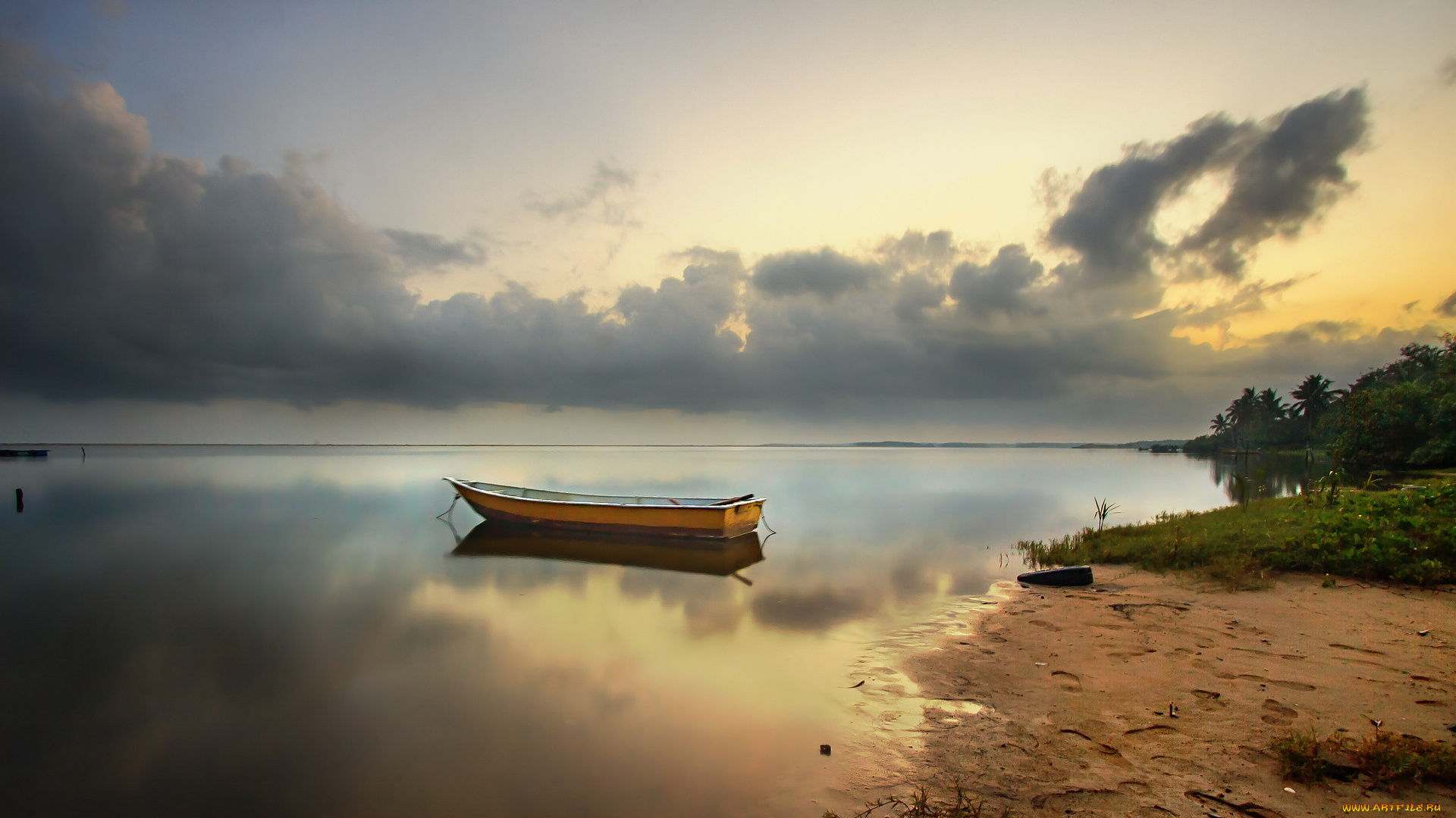 корабли, лодки, , шлюпки, залив, рассвет, лодка, пляж