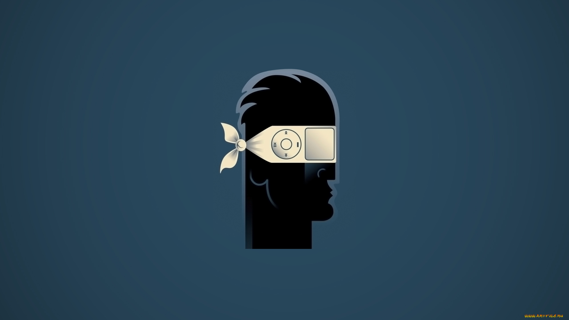 рисованные, минимализм, повязка, плеер, голова, Человек, загрузка, медиа