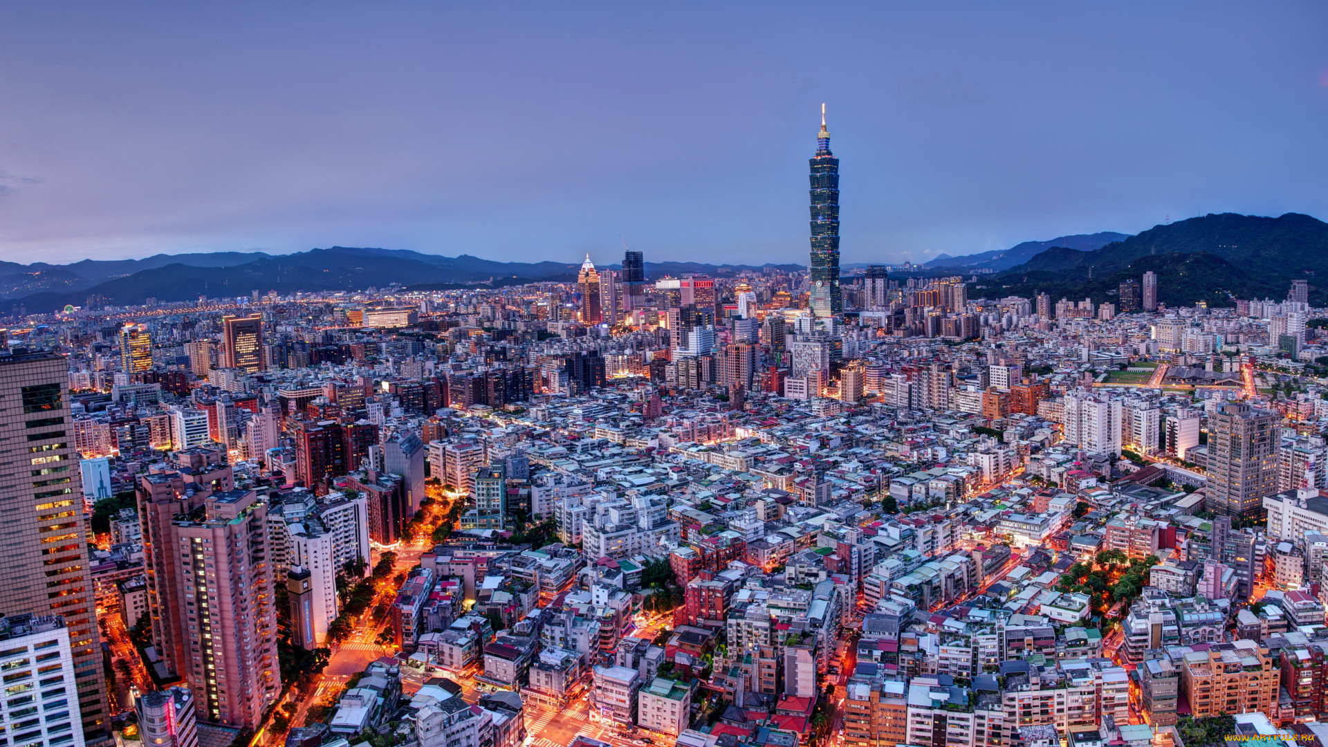 taipei, , тайвань, города, тайбэй, , тайвань, taipei, дороги, дома, огни, панорама