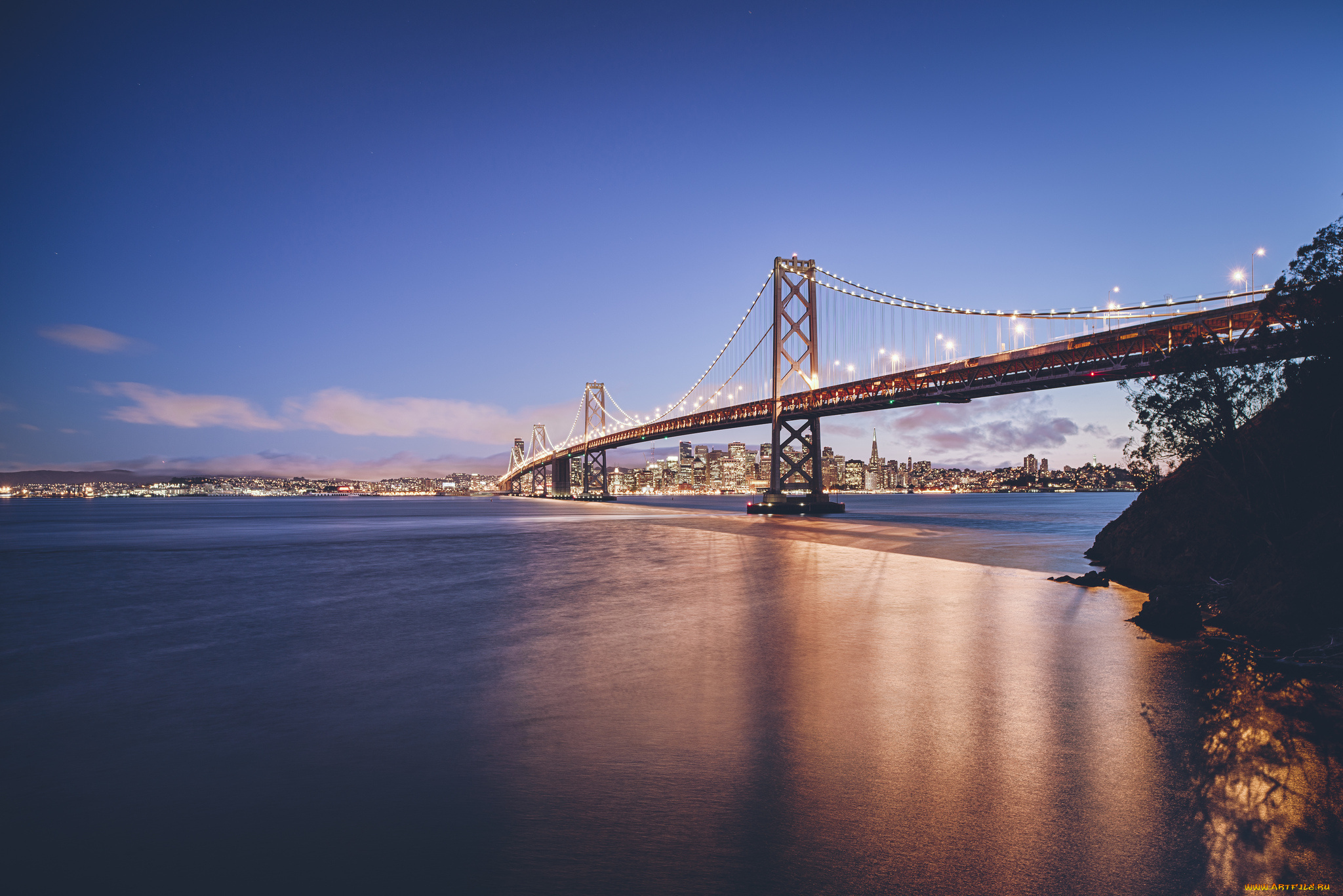 города, сан-франциско, , сша, california, san, francisco, мост, река, пролив, город, usа