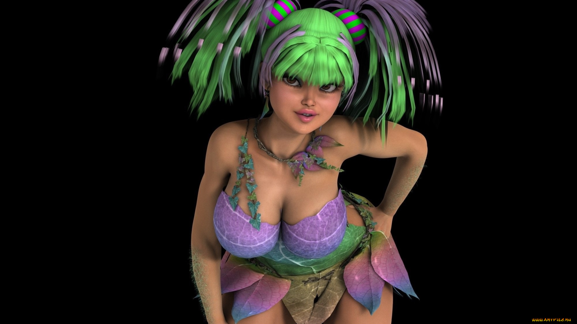 3д, графика, существа, , creatures, фон, взгляд, девушка