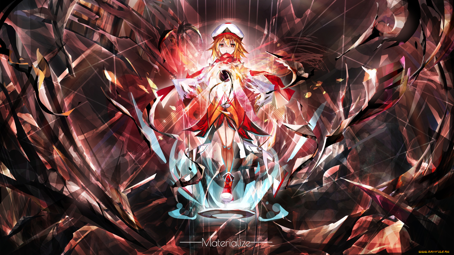 аниме, оружие, , техника, , технологии, riburanomind, арт, девушка, магия