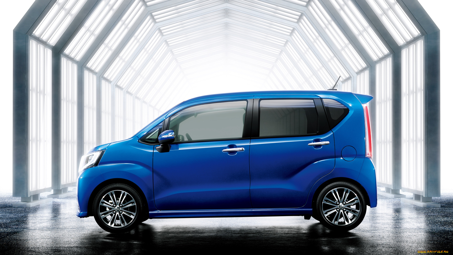 автомобили, daihatsu, 2014г, custom, move, синий