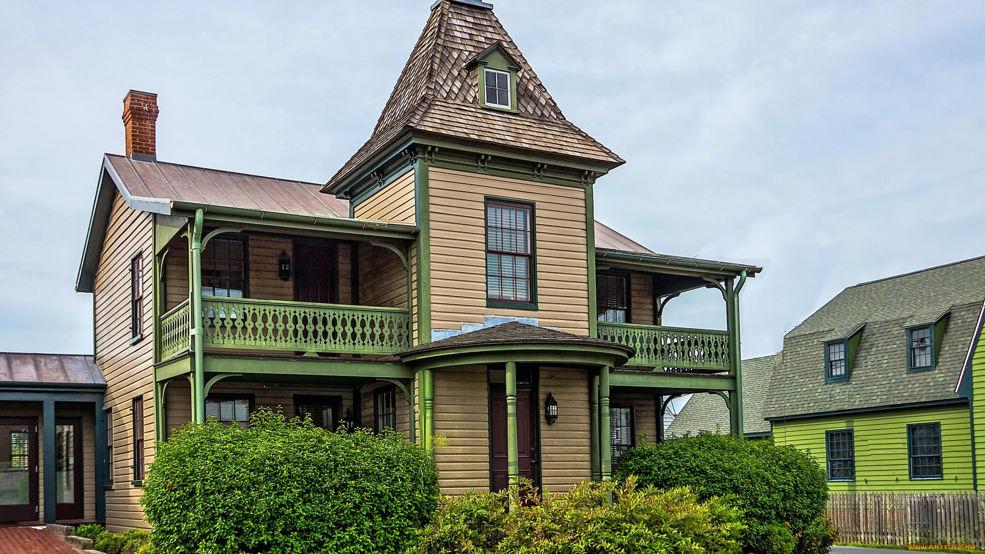 города, -, здания, , дома, ландшафт, особняк, дом, сша, кусты