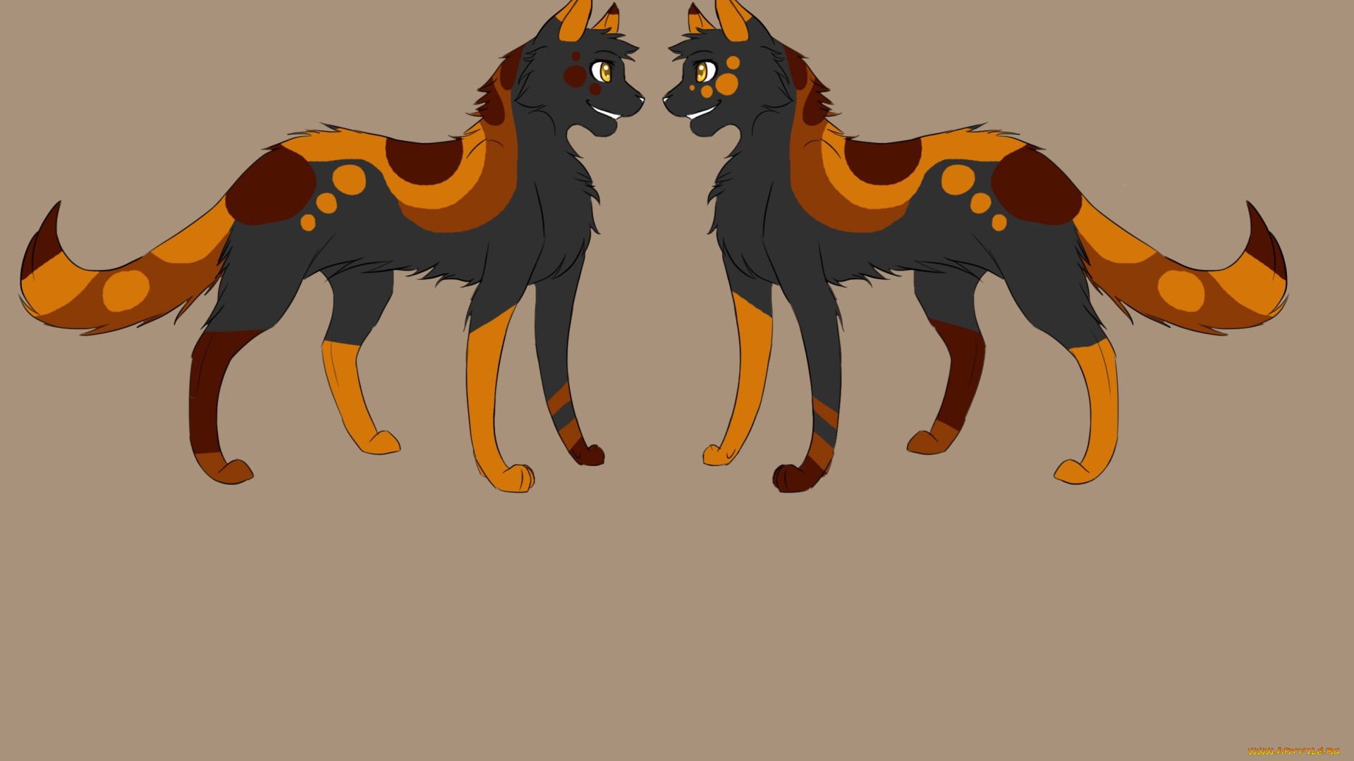 рисованное, животные, , сказочные, , мифические, фон, собаки