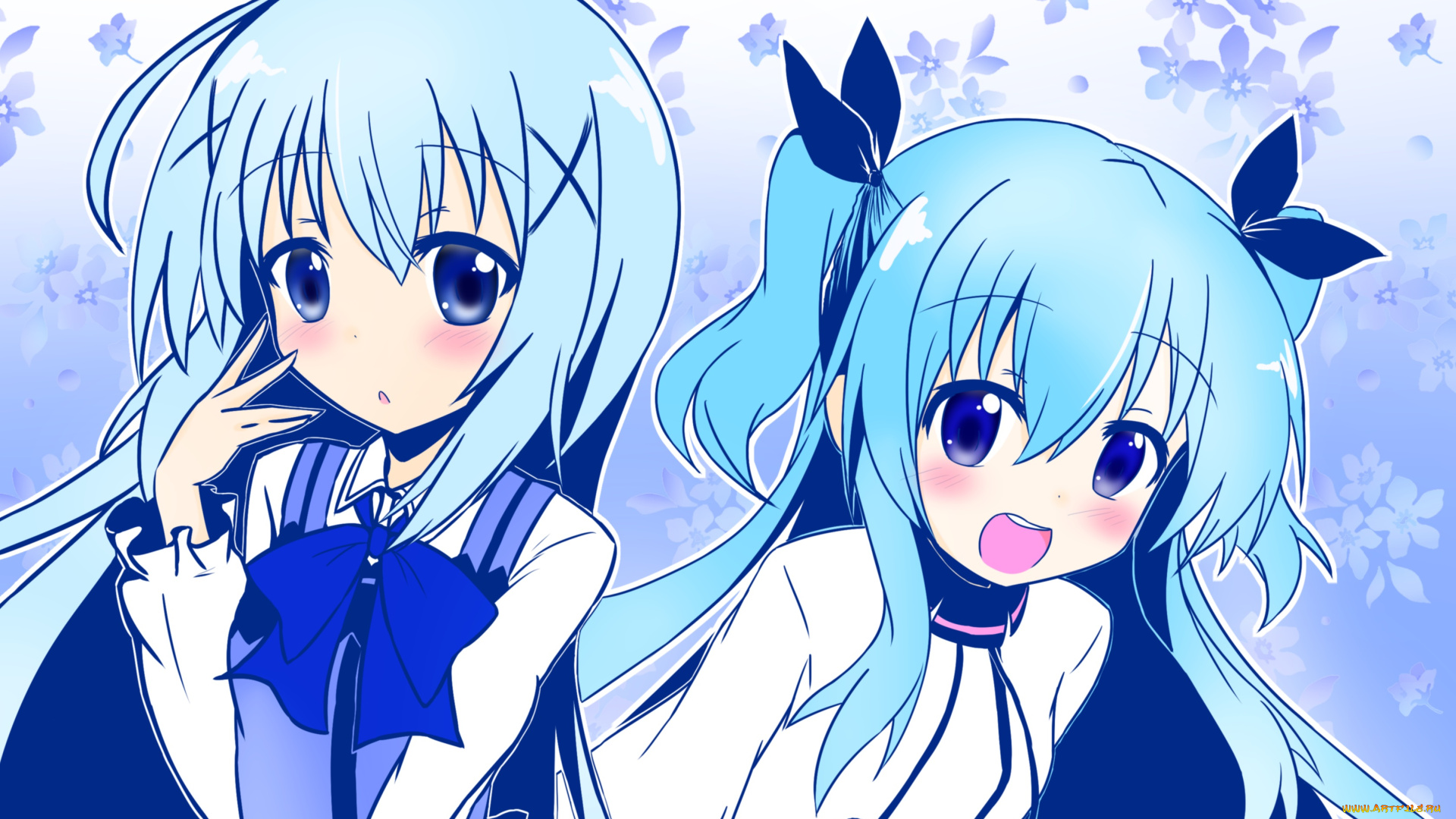 sora, no, method, аниме, unknown, , другое, kafuu, sora, no, method, chino, noel, astray-, l, синий, девушки