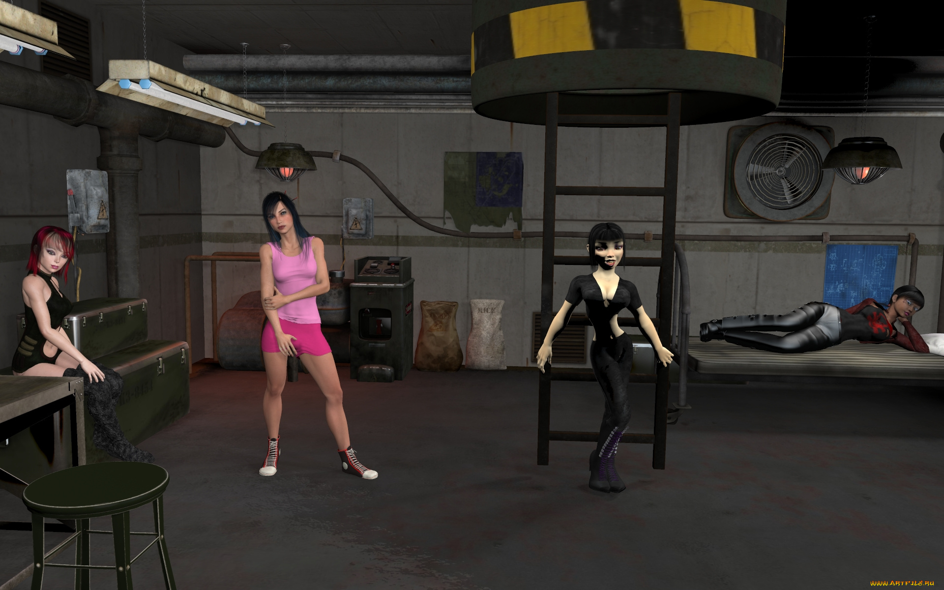 3д, графика, фантазия, , fantasy, фон, взгляд, девушки