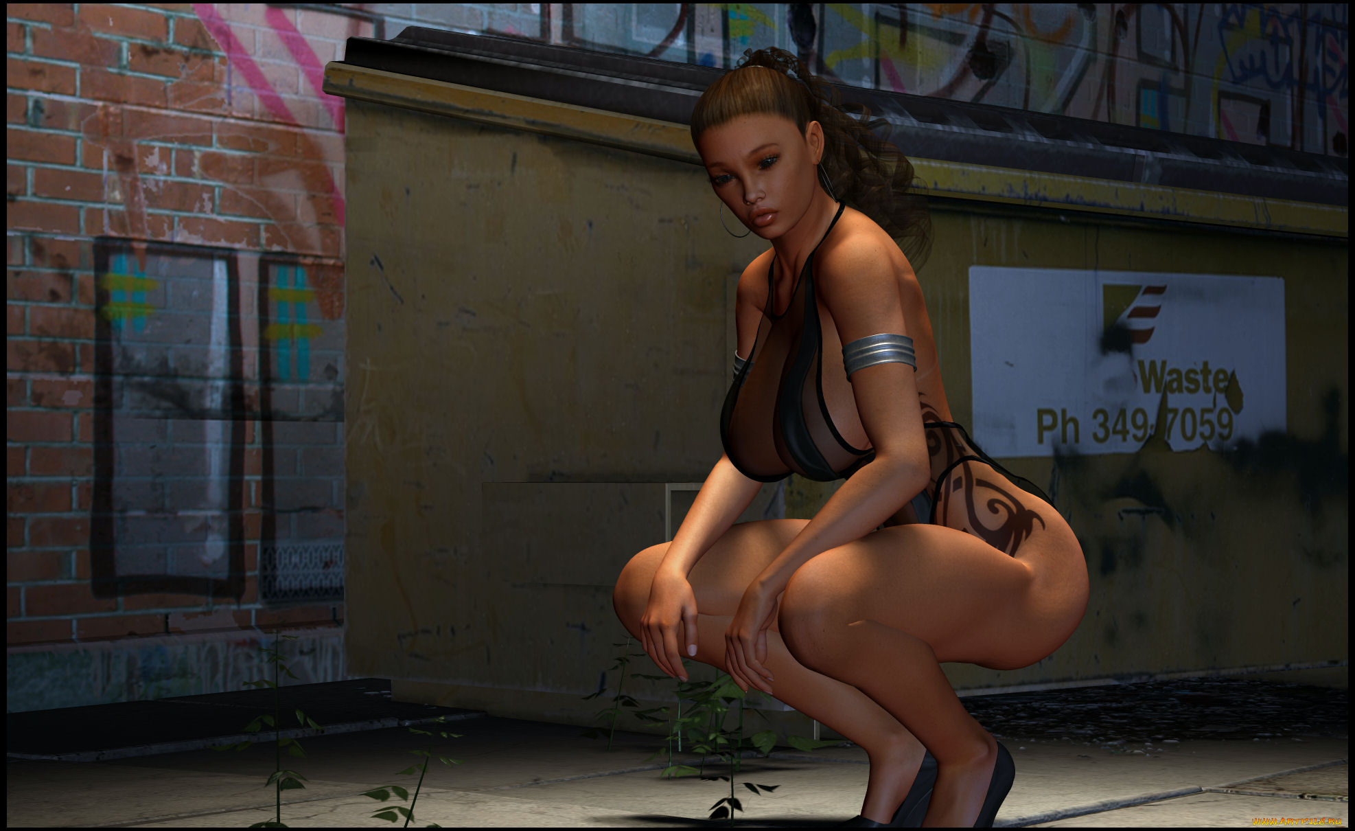 3д, графика, люди, , people, тату, фон, взгляд, девушка