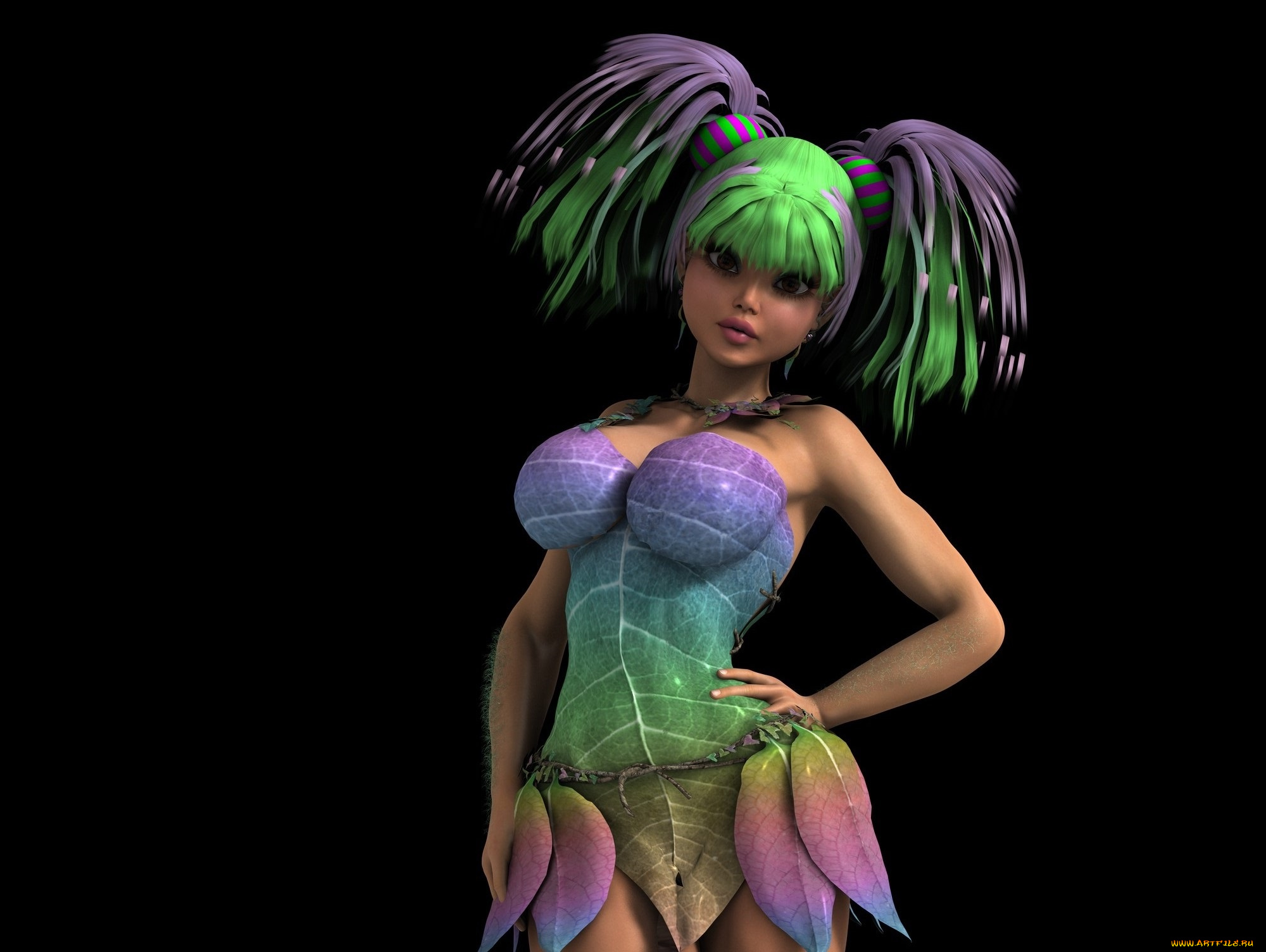 3д, графика, эльфы, , elves, фон, взгляд, девушка