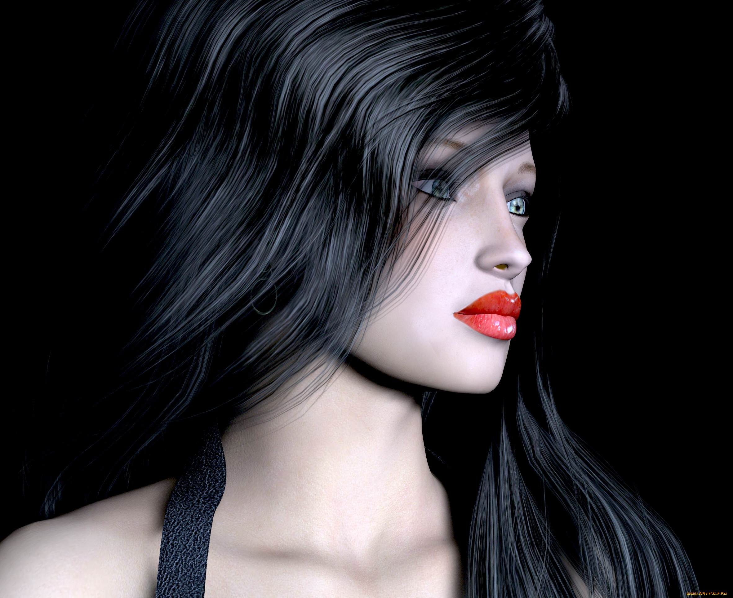 3д, графика, портрет, , portraits, фон, взгляд, девушка