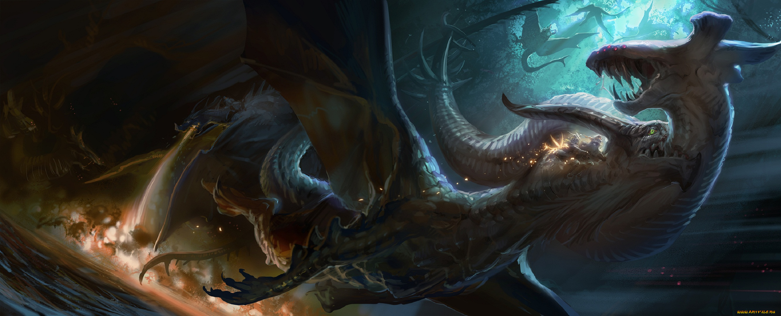 аниме, pixiv, fantasia, драконы, арт, yuuki, youichi, pixiv, fantasia