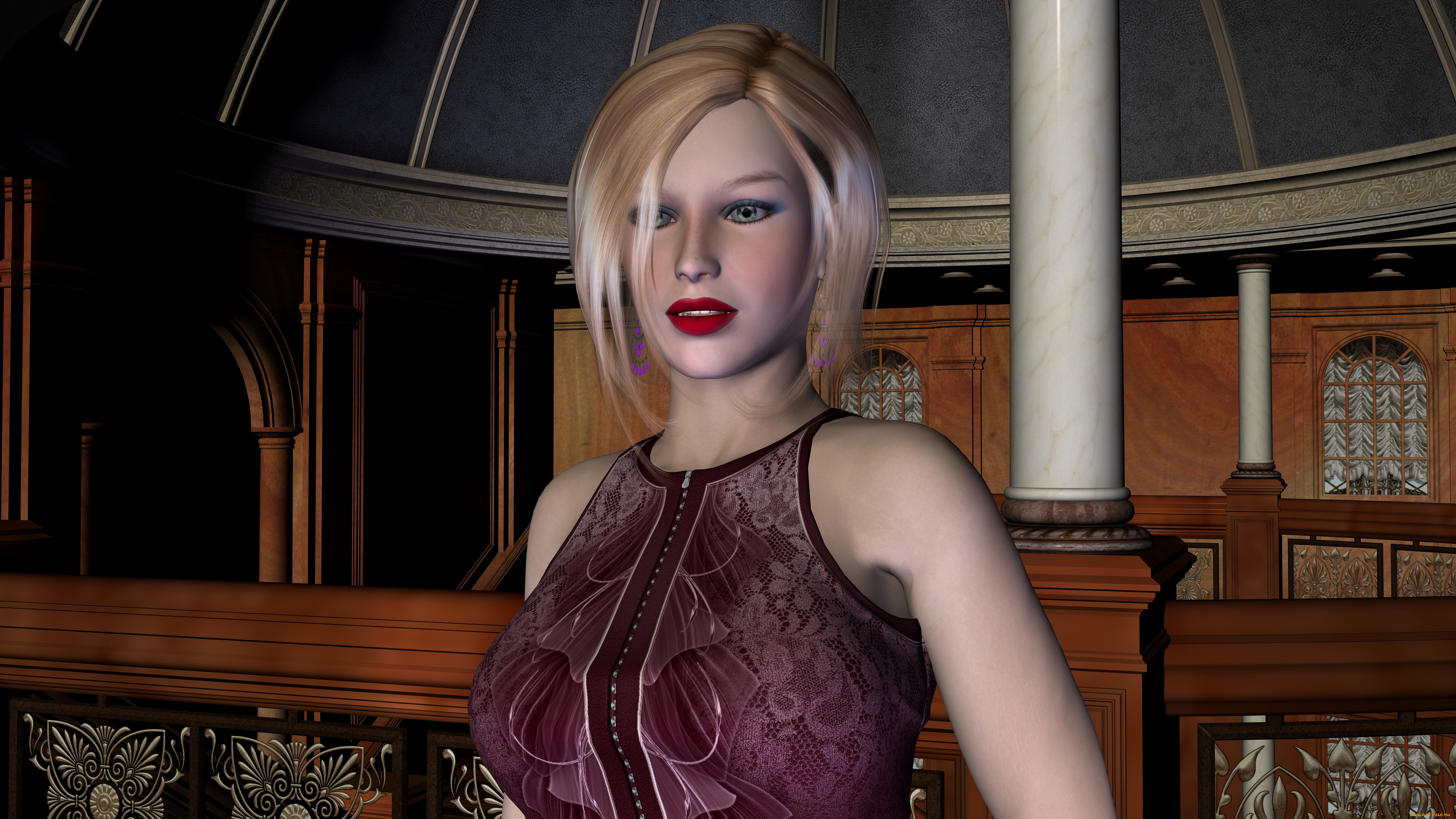 3д, графика, люди, , people, блондинка, девушка, взгляд, фон