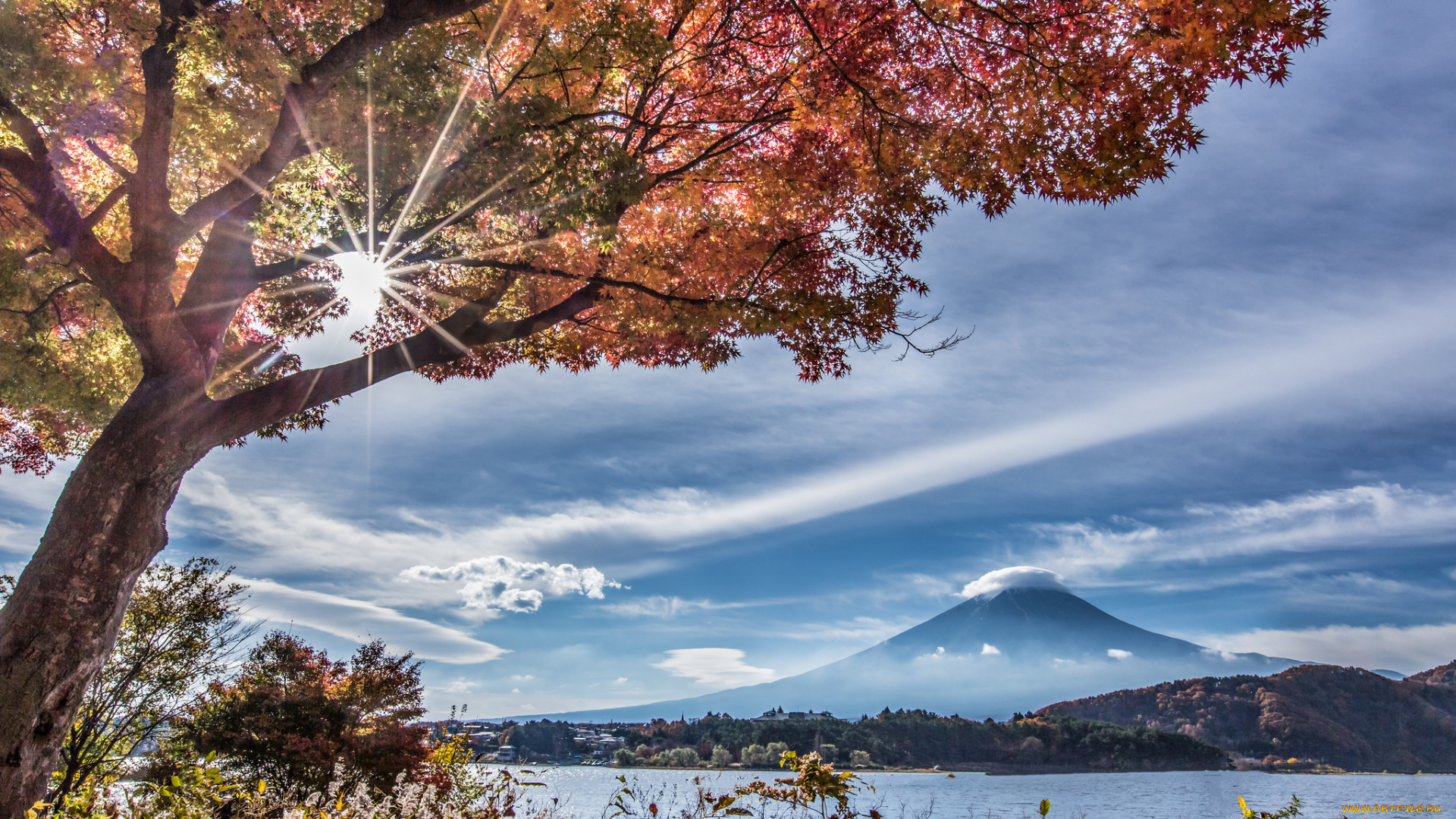 природа, восходы, закаты, осень, солнце, пейзаж, гора