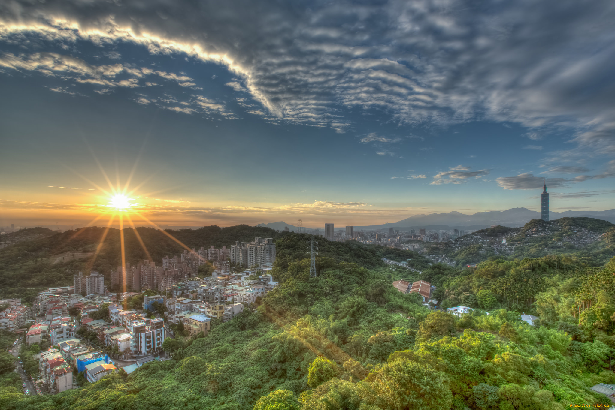 города, тайбэй, , тайвань, , китай, панорама, город