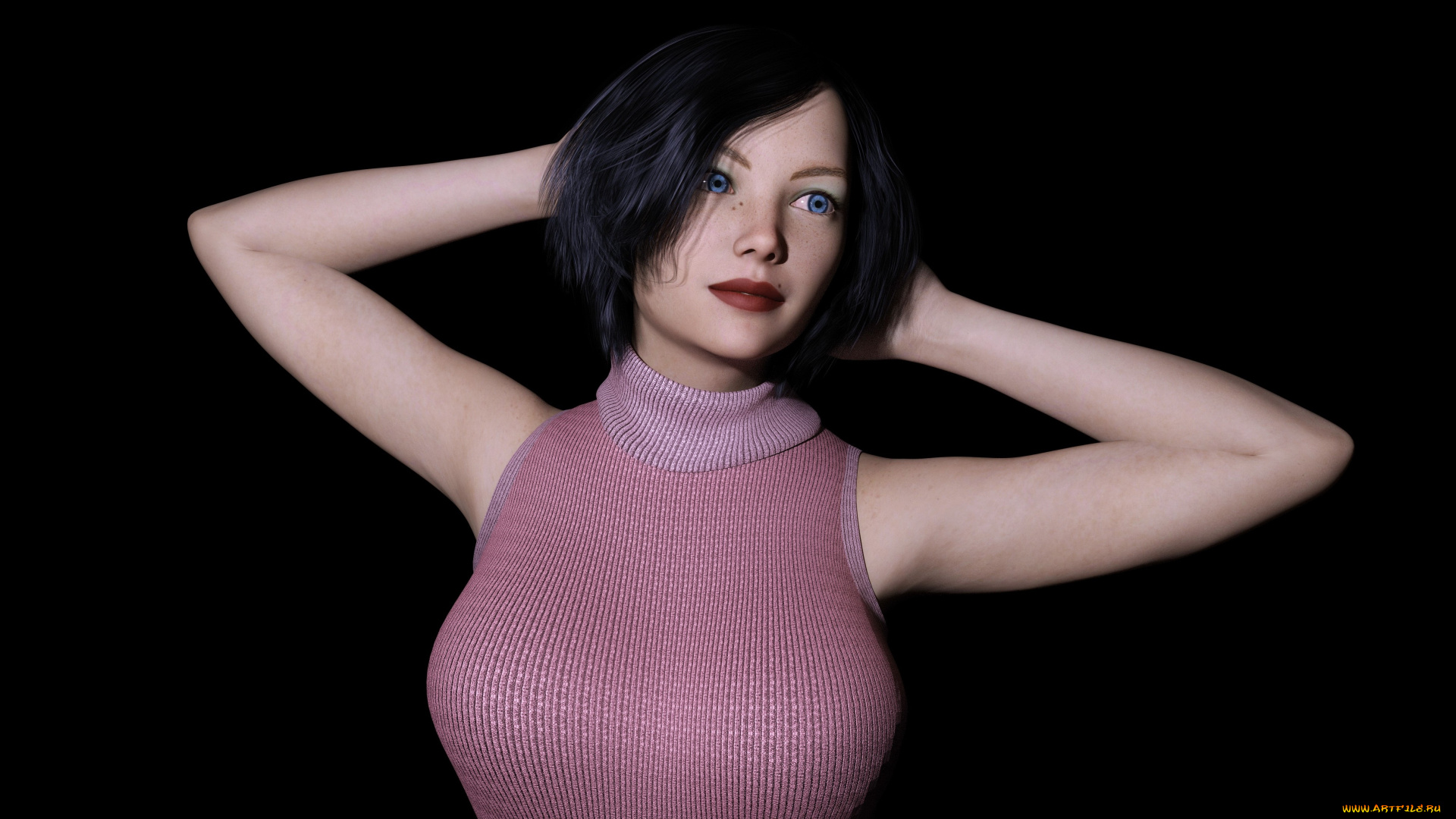 3д, графика, люди, , people, фон, взгляд, девушка