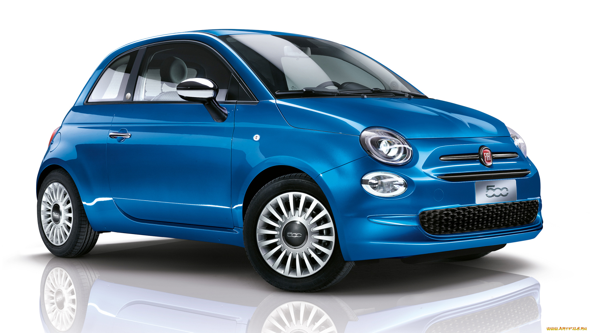 fiat, 500, mirror, 2017, автомобили, fiat, 500, mirror, 2017, blue