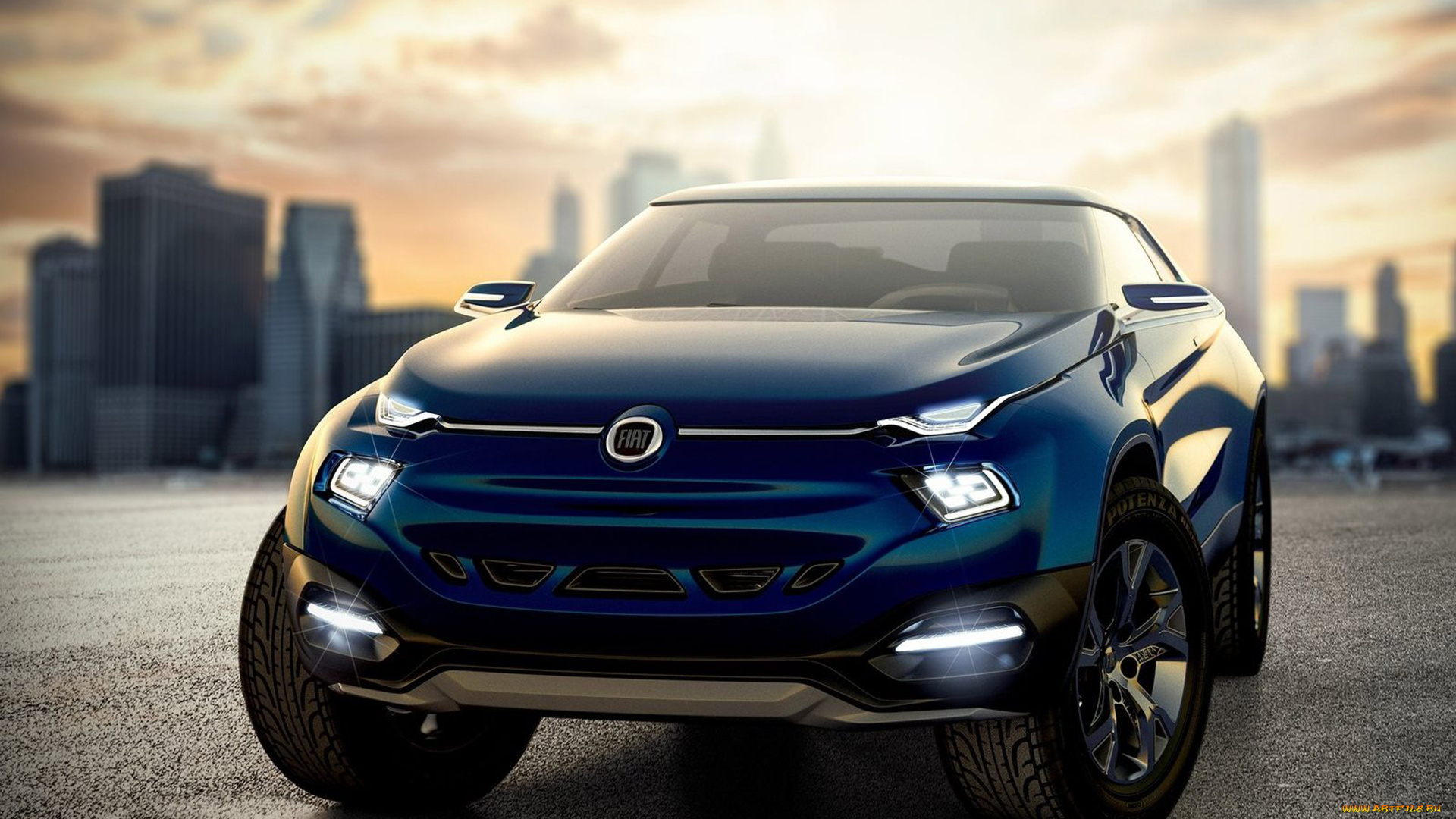 fiat, fcc4, concept, 2014, автомобили, 3д, blue, 2014, concept, fcc4, fiat