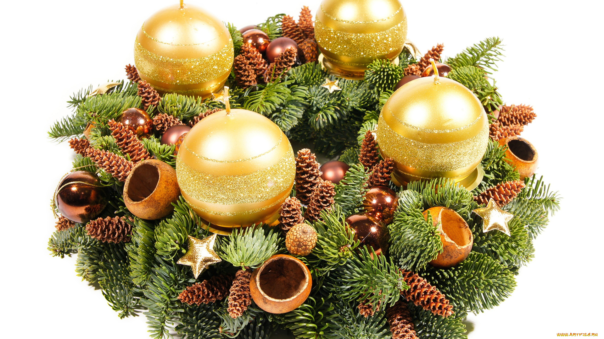 праздничные, новогодние, свечи, елка, свечи