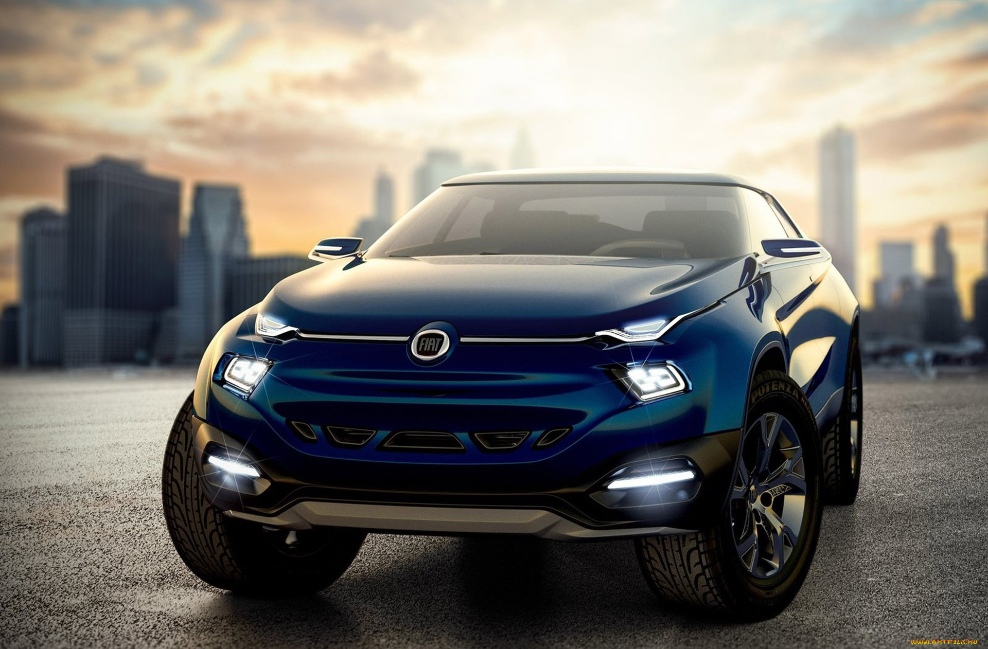 fiat, fcc4, concept, 2014, автомобили, 3д, blue, 2014, concept, fcc4, fiat