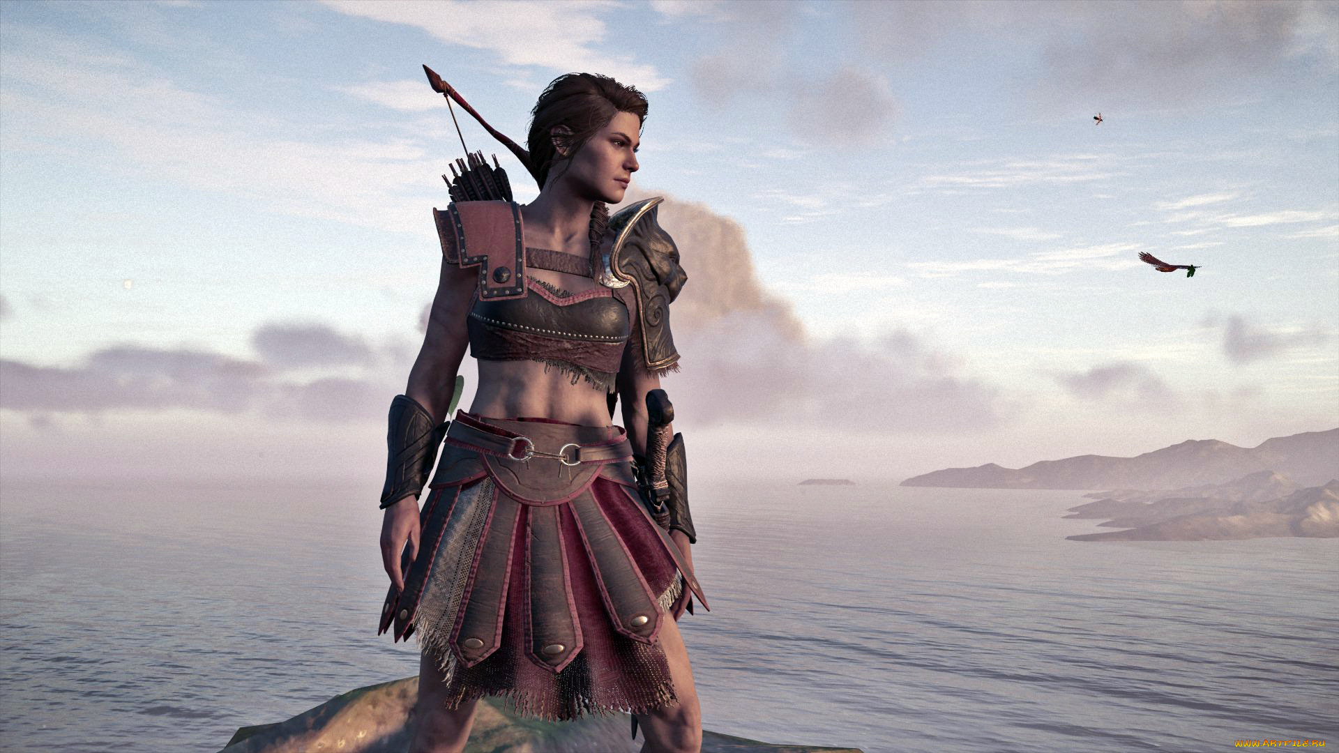 3д, графика, амазонки, , amazon, оружие, фон, взгляд, девушка