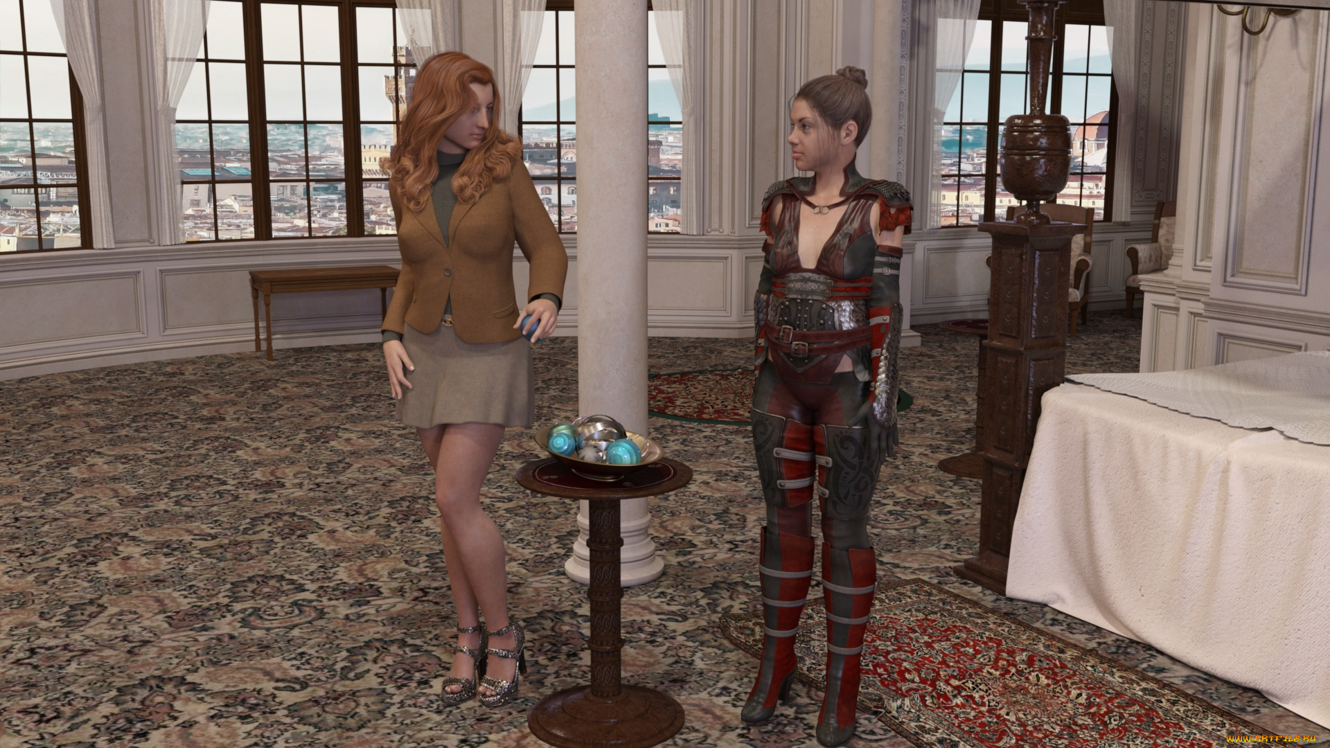 3д, графика, фантазия, , fantasy, фон, взгляд, девушки