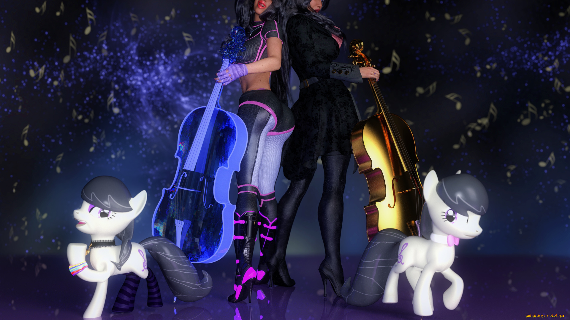 3д, графика, фантазия, , fantasy, взгляд, девушки, фон