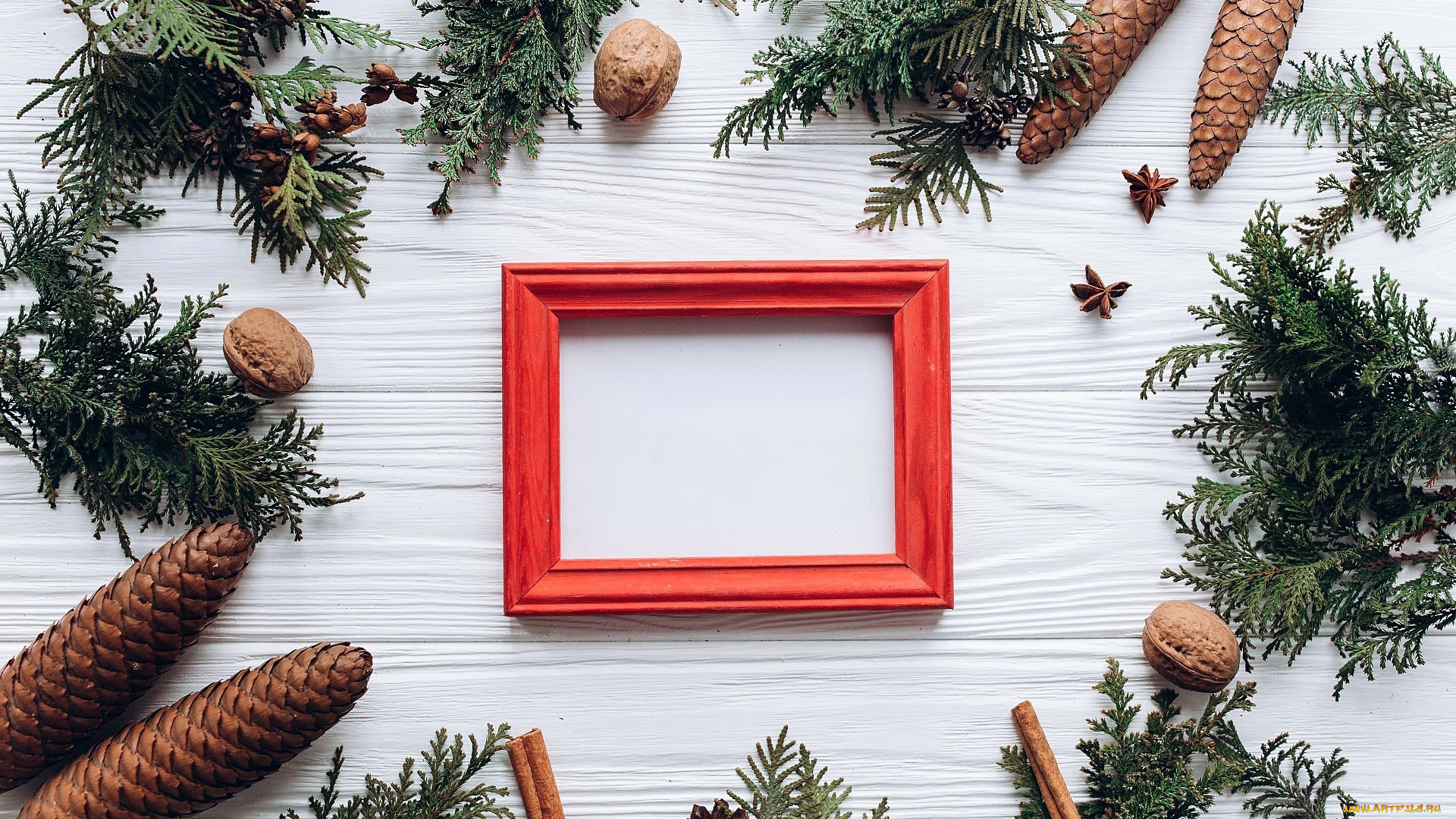 праздничные, -, разное, , новый, год, орехи, шишки, рамка