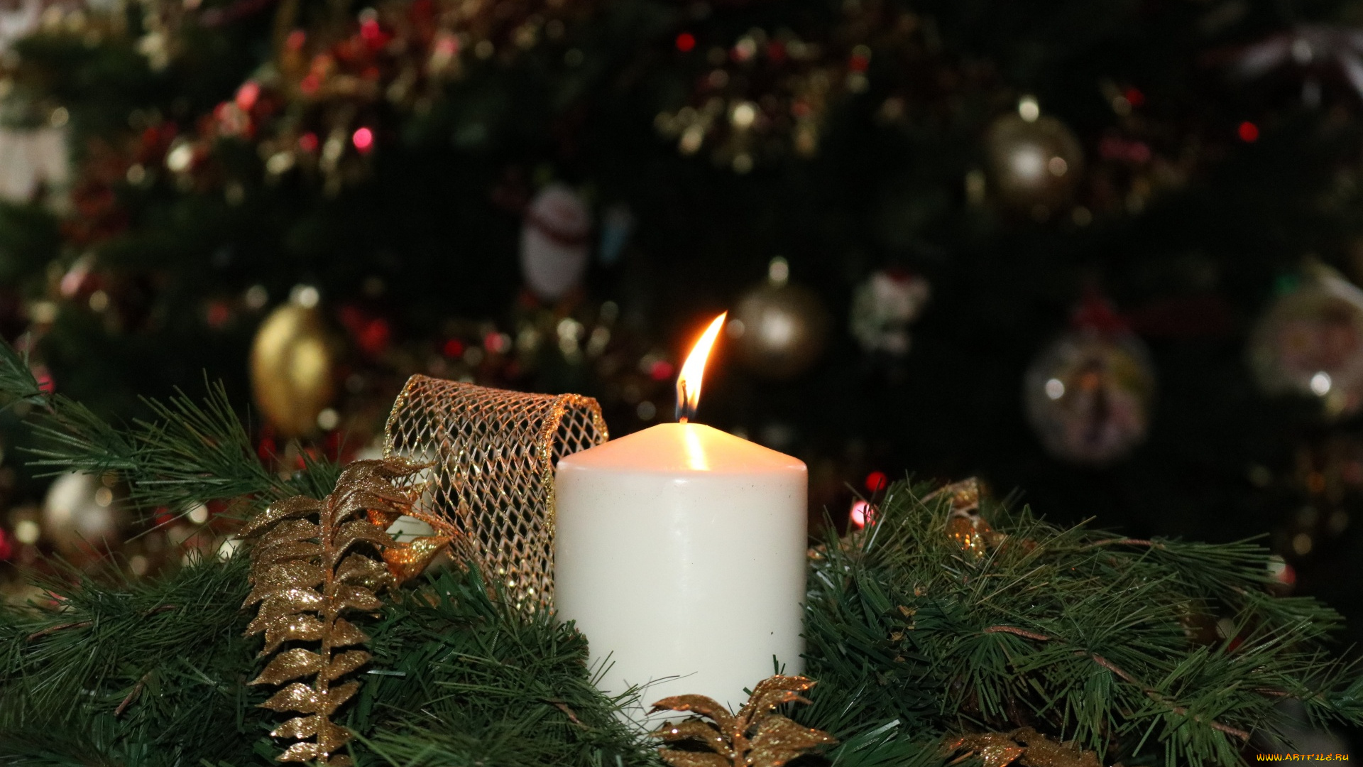 праздничные, новогодние, свечи, огонек, белая, свеча